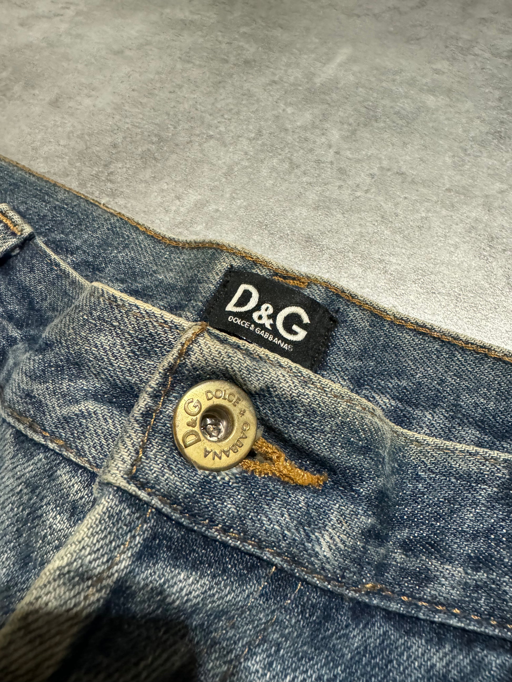 AW2005 Dolce & Gabbana Embellished Blue Denim Jeans (L) - 10