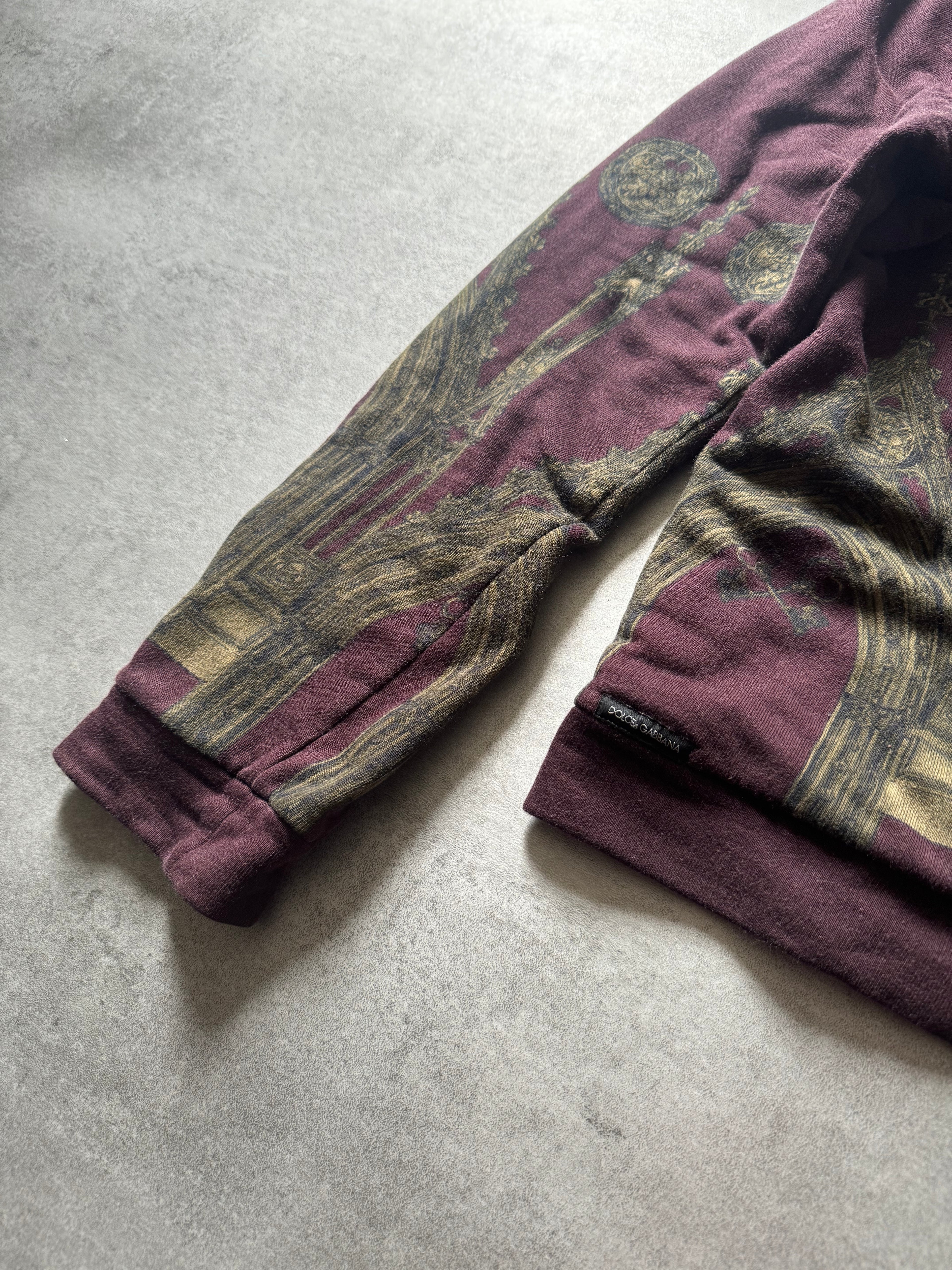 2000s Dolce & Gabbana Royal Bordeaux Hoodie  (S) - 7