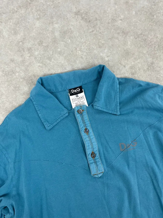 AW2004 Dolce & Gabbana Eagle Blue Polo Longsleeves brjILwD 4