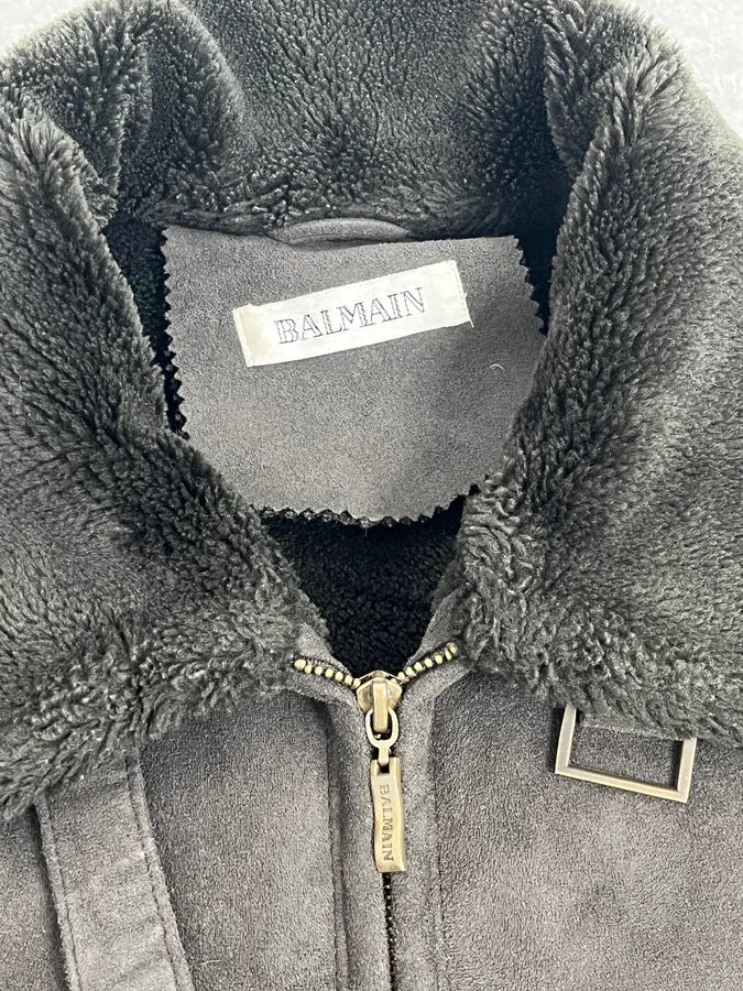 Balmain Brown Classy Suede Zip-up Jacket DzYrmYH 8