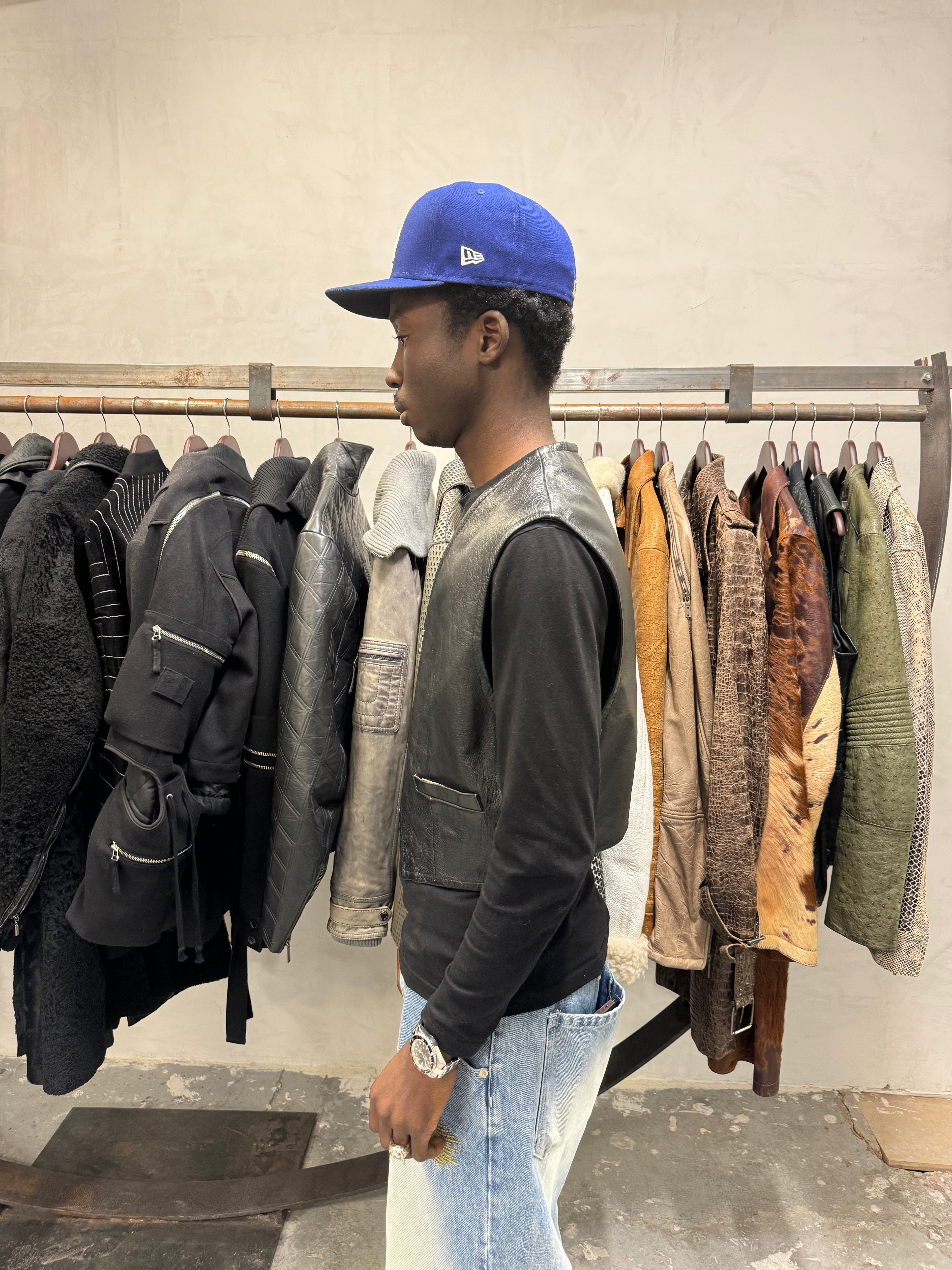 AW1994 Dolce & Gabbana Black Premium Leather Biker Vest (S/M) - 5