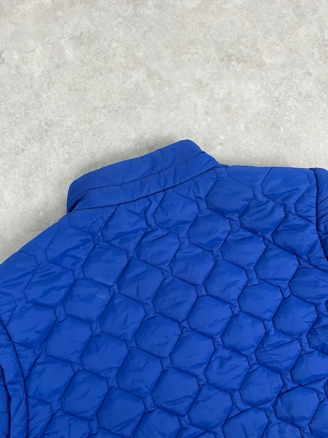 Balmain Blue Quilted Puffer Jacket with Detachable Sleeves TyYdDWZ 7