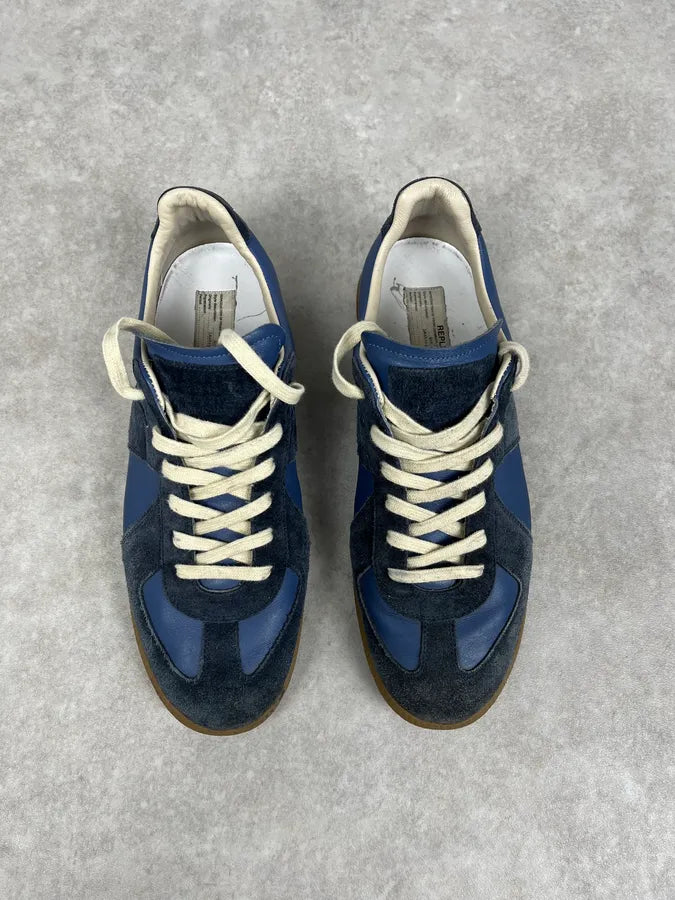 Maison Margiela Replica Blue Suede Leather Sneakers wxBliGe 4
