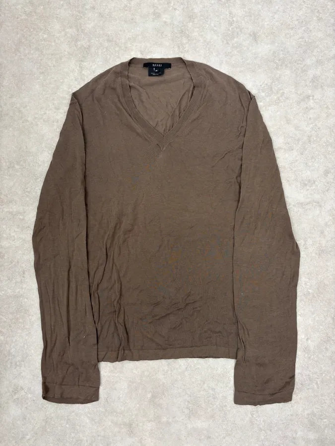 2000s Gucci Brown V Neck Sweater QwIKvNq 0