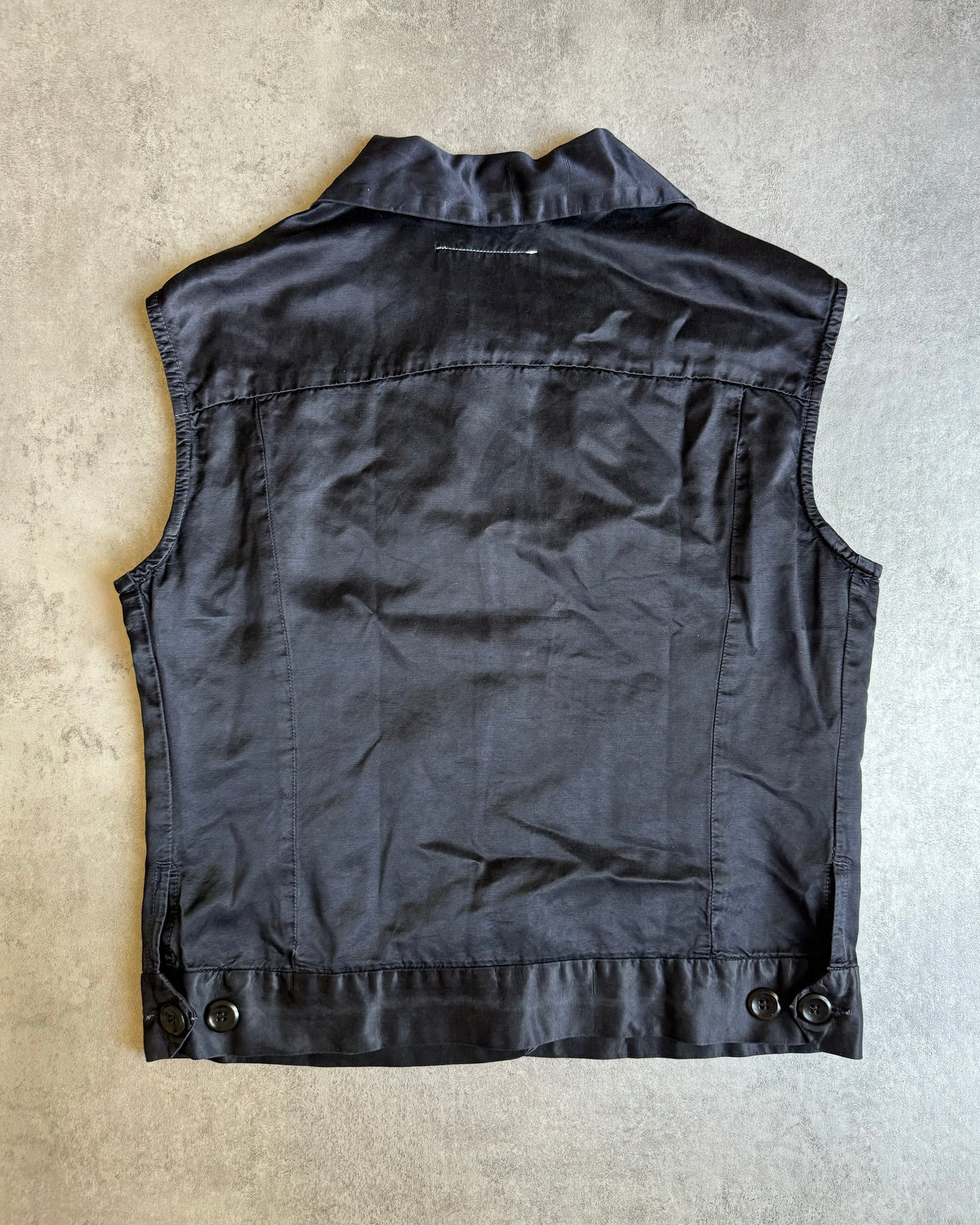 Maison Martin Margiela Black Sleeveless Trucker Tech Jacket (S) - 4