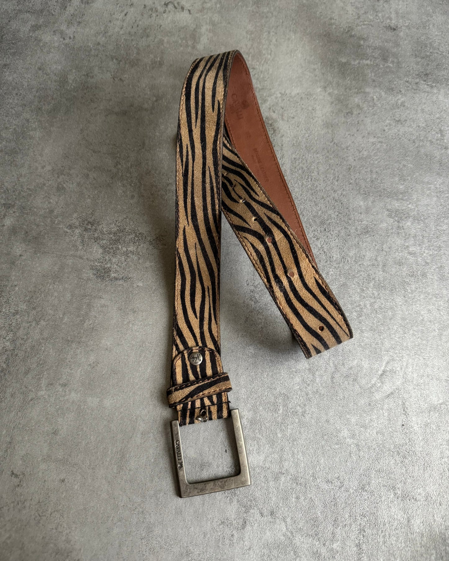 2000s Cavalli Zebra Italian Artisanal Leather Belt (OS) - 5