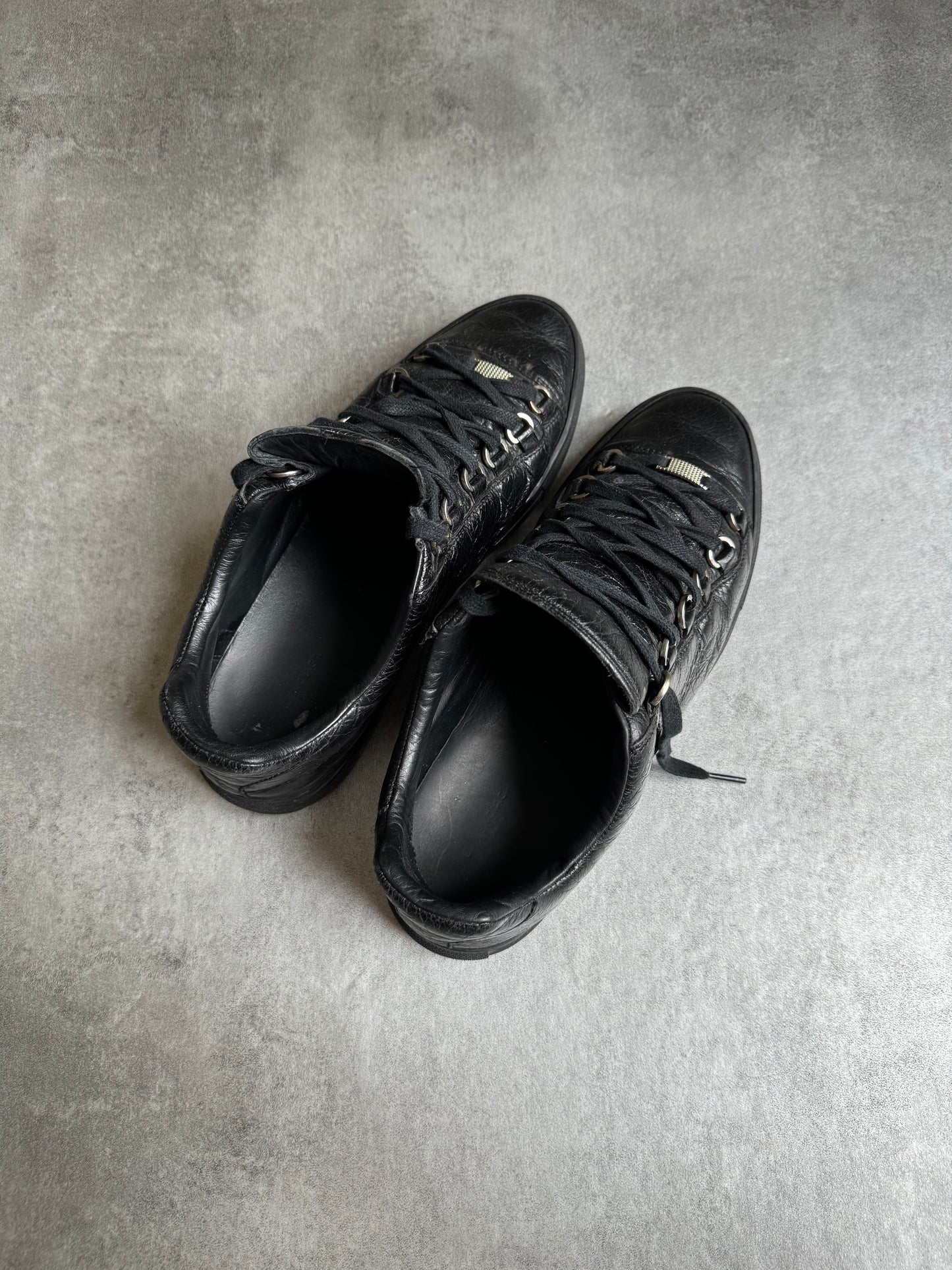 Balenciaga Arena Low Black Leather Shoes (42) - 9