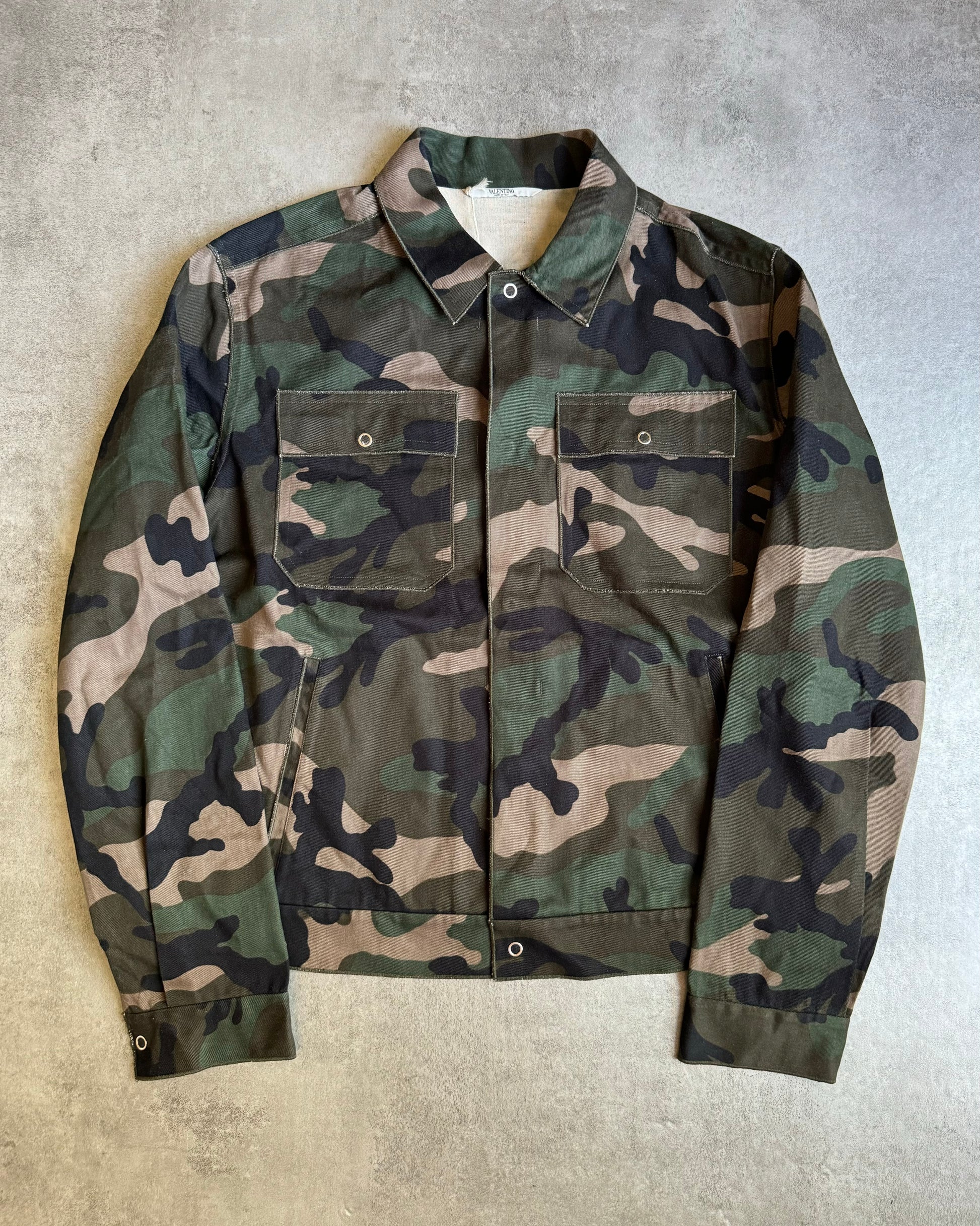 AW2020 Valentino Military Camo Light Trucker Jacket (M) - 1