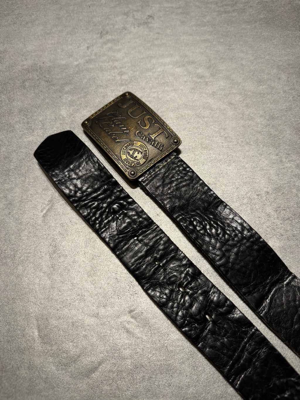 2000s Cavalli Embellished Black Leather Belt (OS) - 6