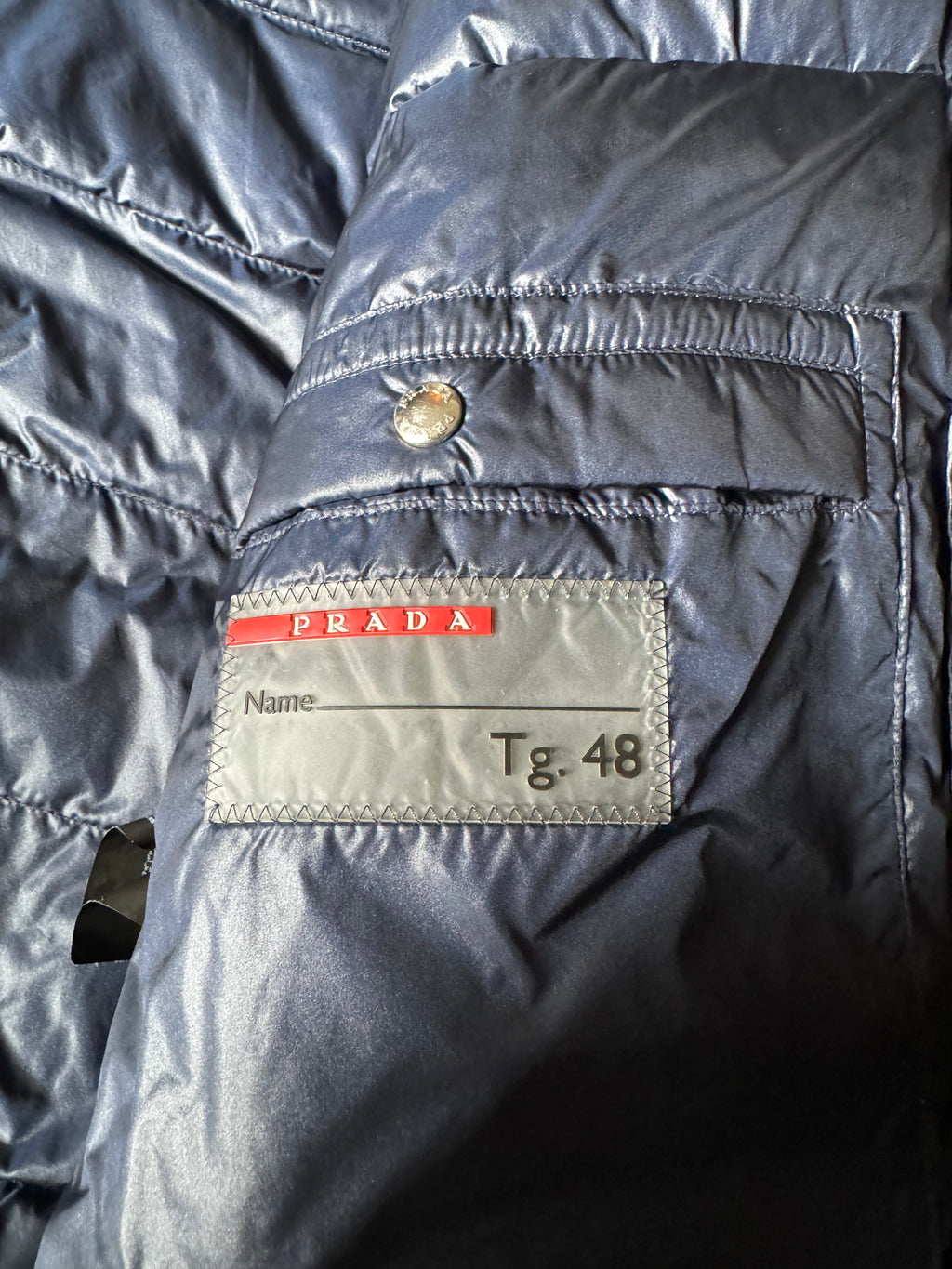 2000s Prada Nylon Navy Puffer Jacket (M) - 6