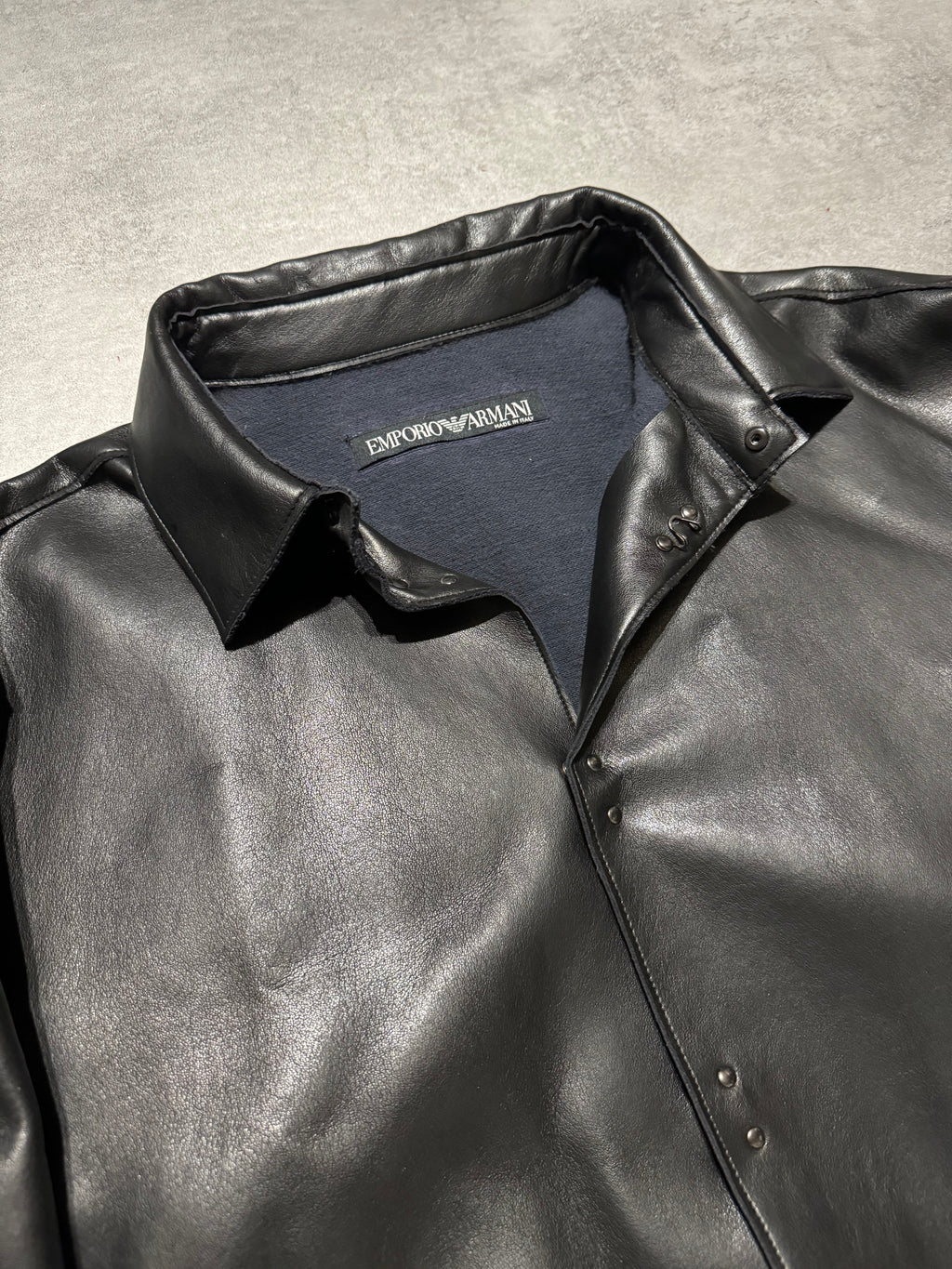 AW1996 Emporio Armani Black Leather Soft Italian Jacket (L/XL) - 11