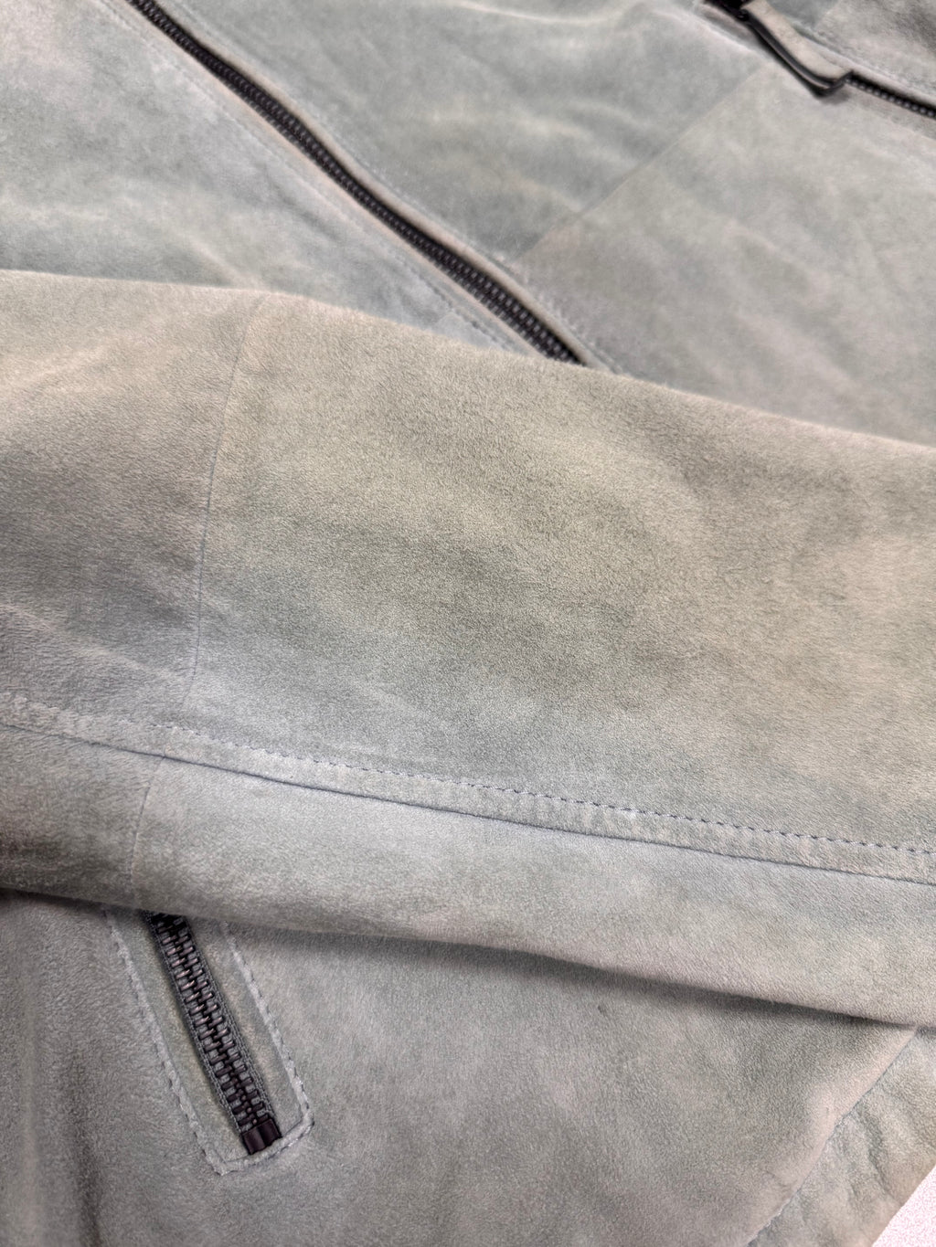 SS2019 Emporio Armani Alga Green Suede Leather Jacket