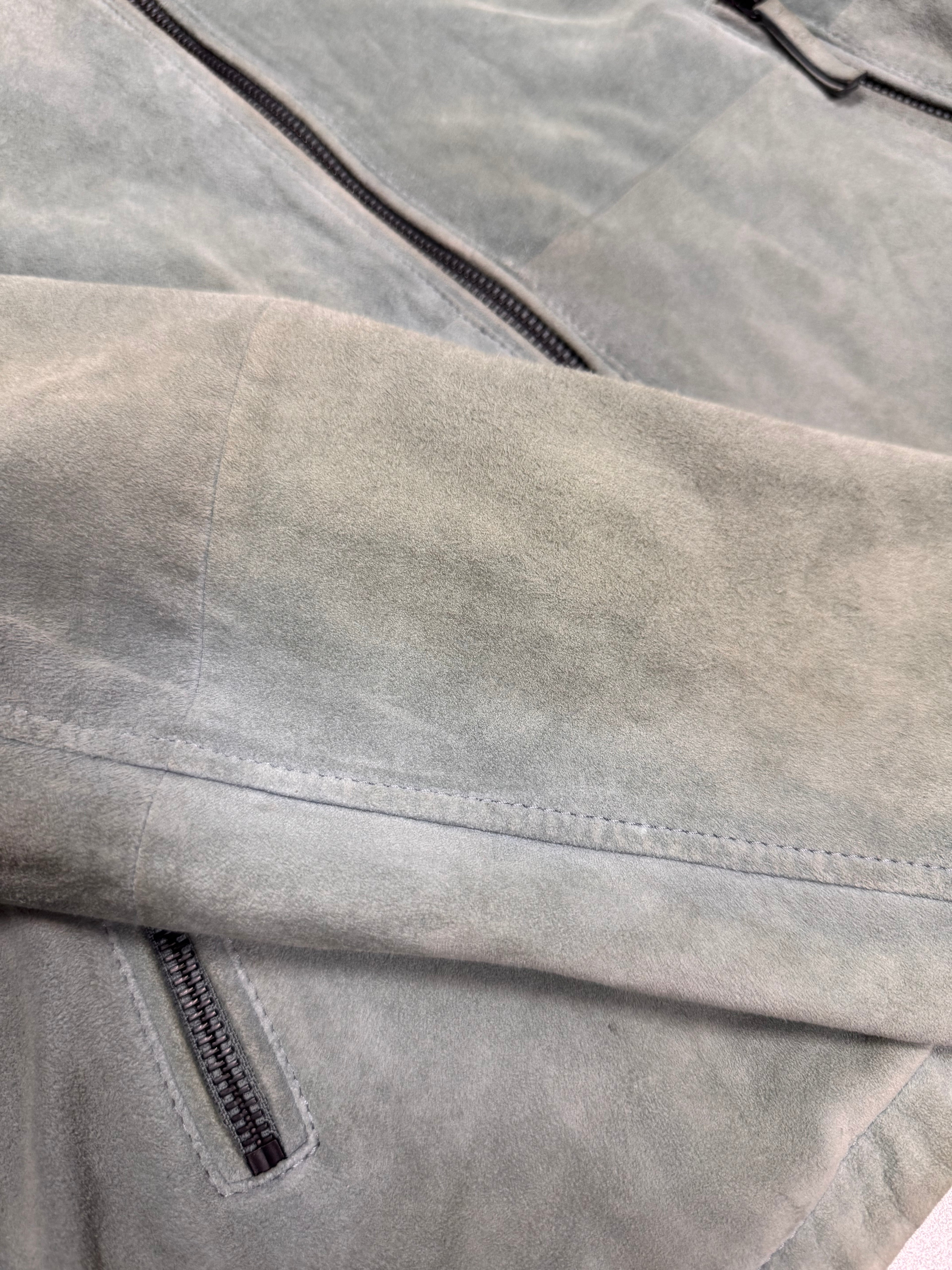 SS2019 Emporio Armani Alga Green Suede Leather Jacket