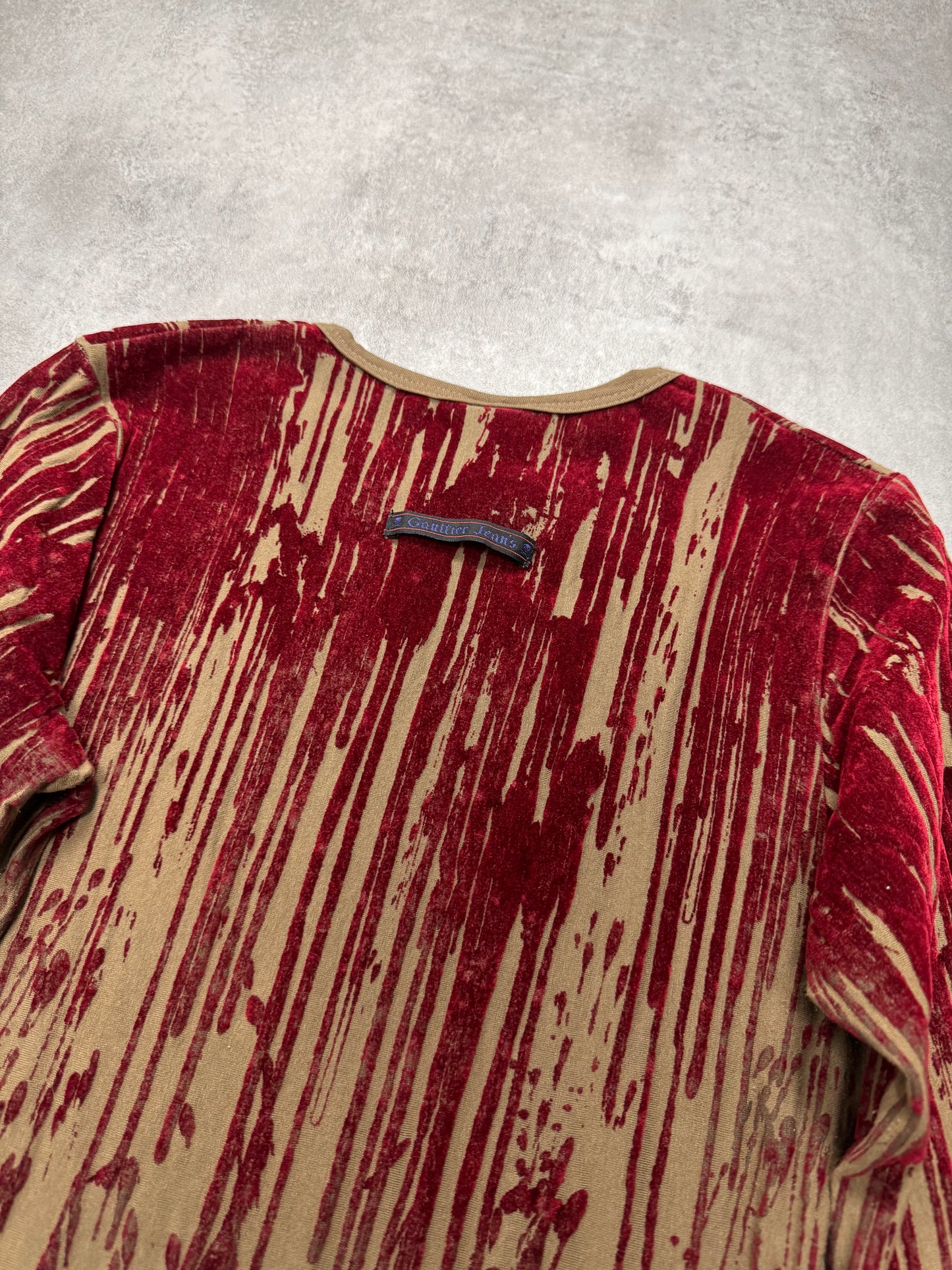 AW1998 Jean Paul Gaultier Blood Drip Kaki Maxi Dress (XS)