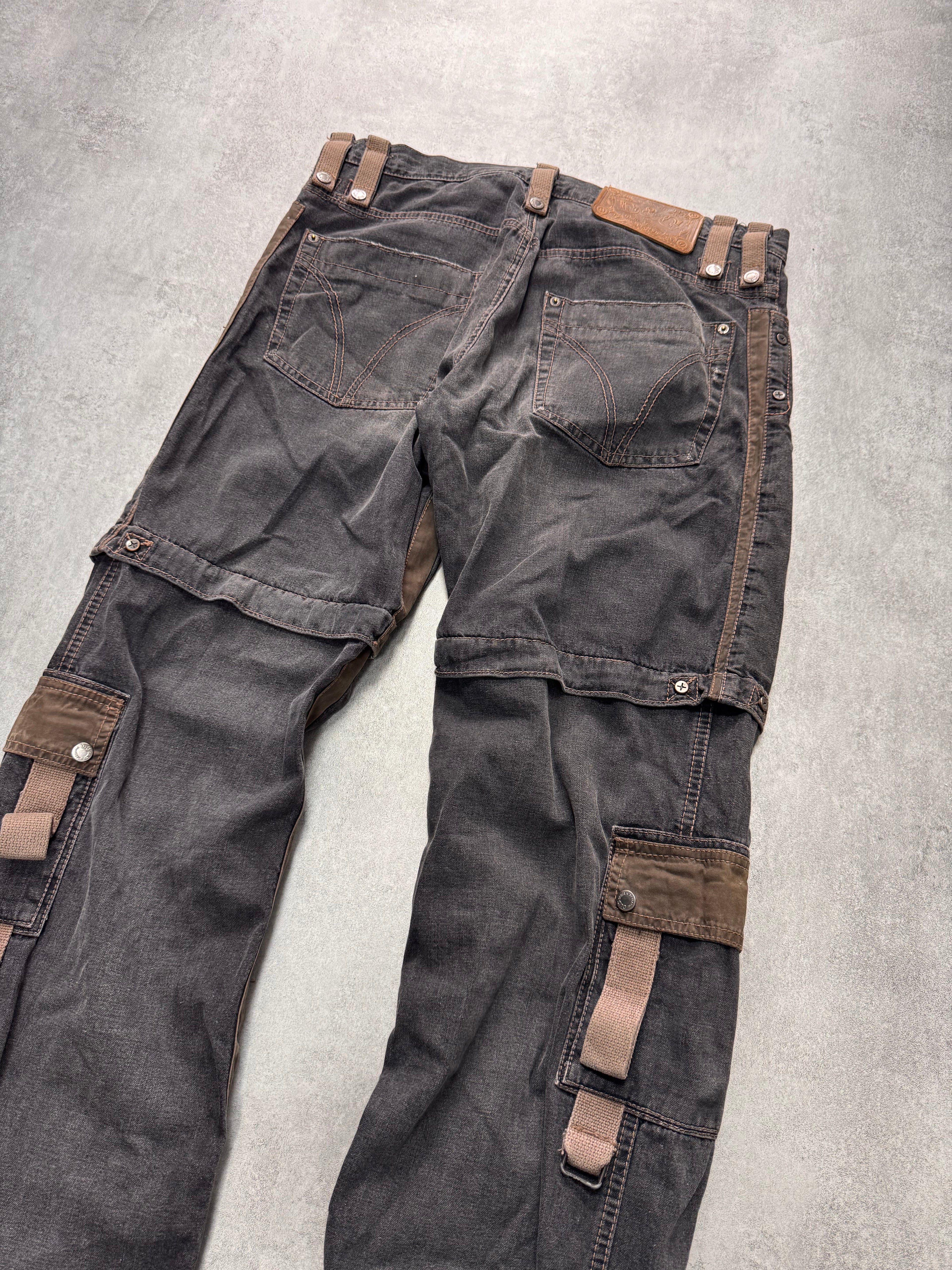 AW2004 Dolce & Gabbana Military Harness Cargo Grey Denim Jeans