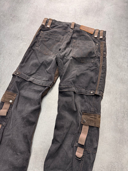 AW2004 Dolce & Gabbana Military Harness Cargo Grey Denim Jeans (L/XL)