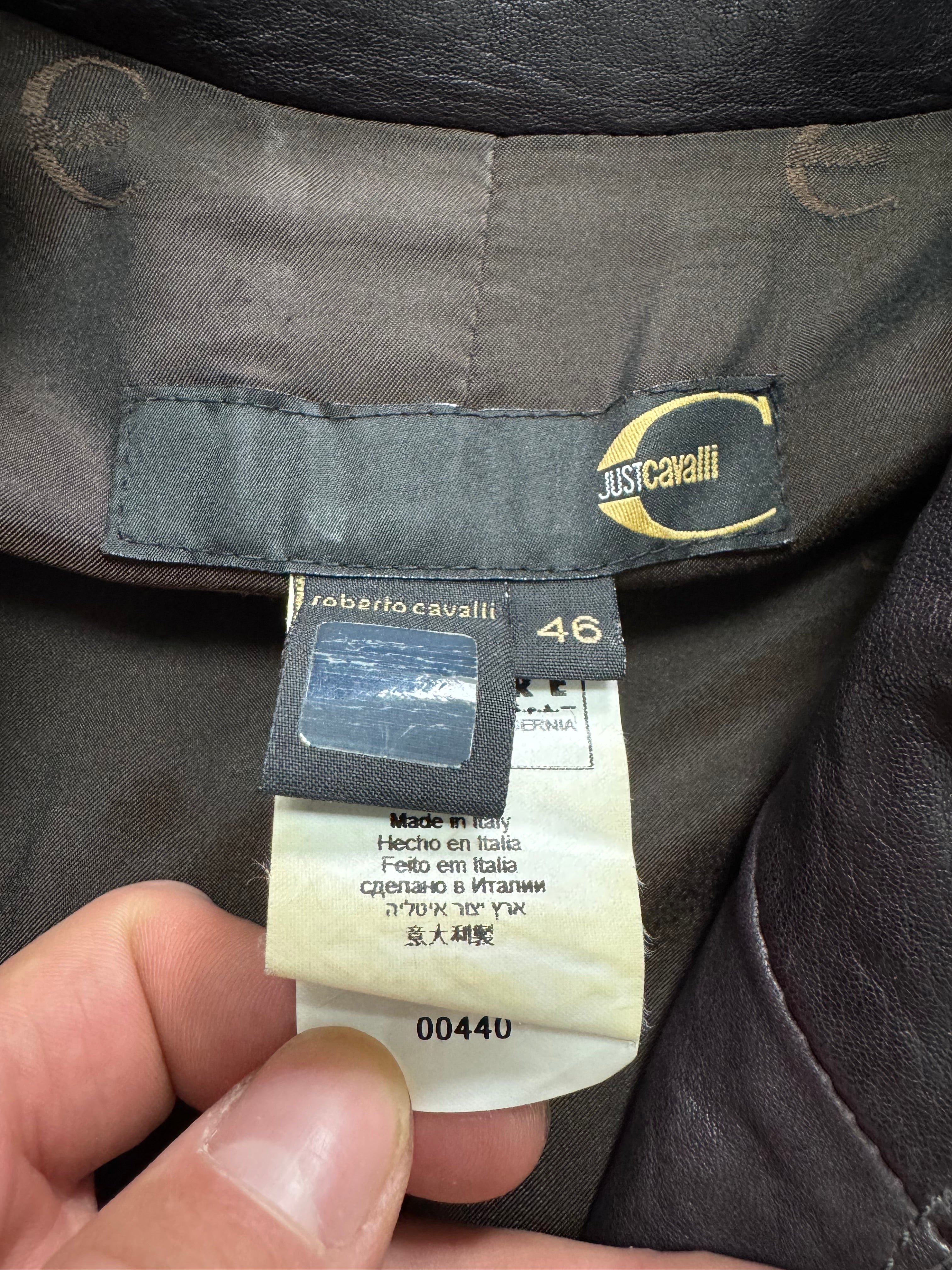 AW2008 AW2008 Cavalli Soldier Purple Metallic Leather Hybride Jacket