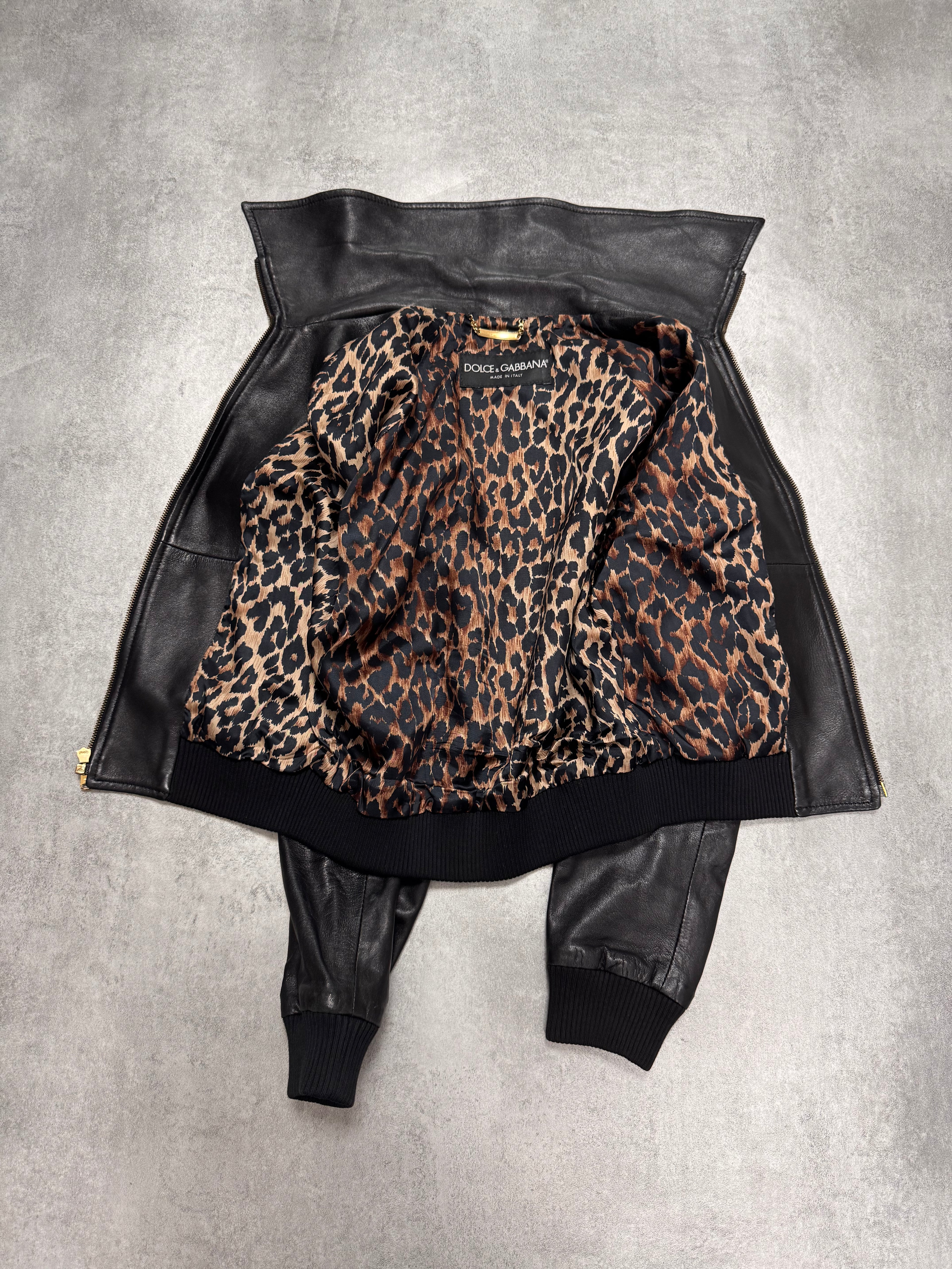 2000s Dolce & Gabbana Black Leather Jacket