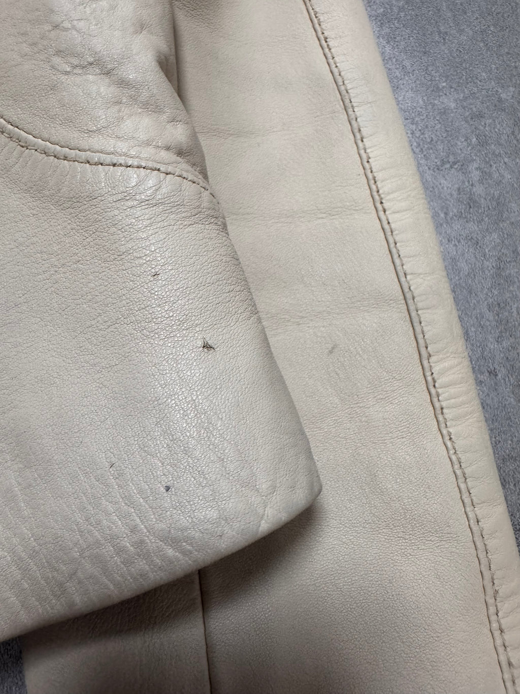 2000s Dolce & Gabbana Cream White Round Leather Jacket