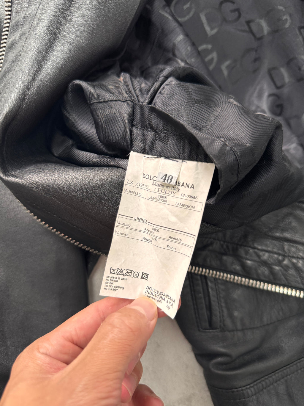 2000s Dolce & Gabbana Spy Black Leather Jacket