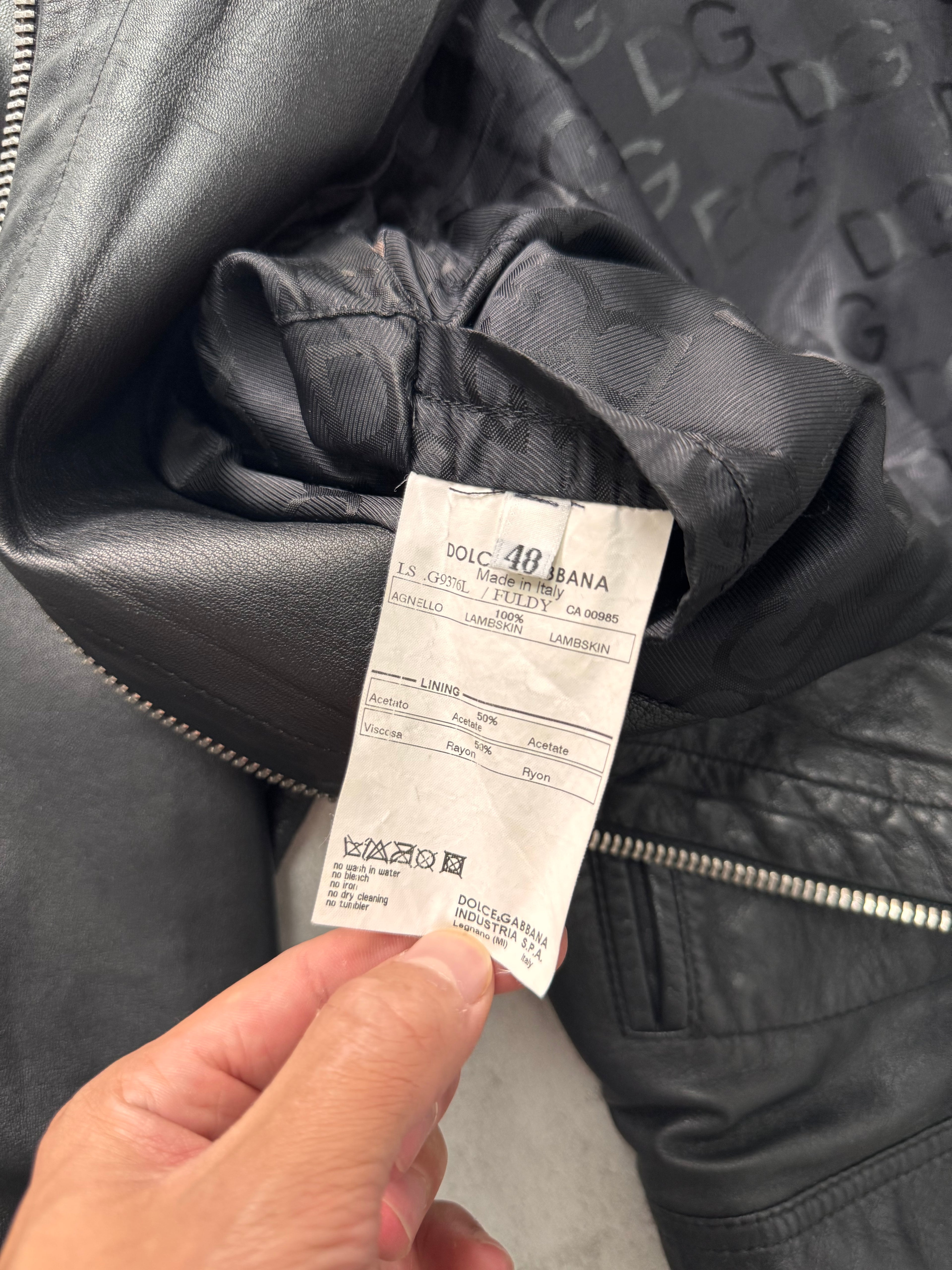 2000s Dolce & Gabbana Spy Black Leather Jacket