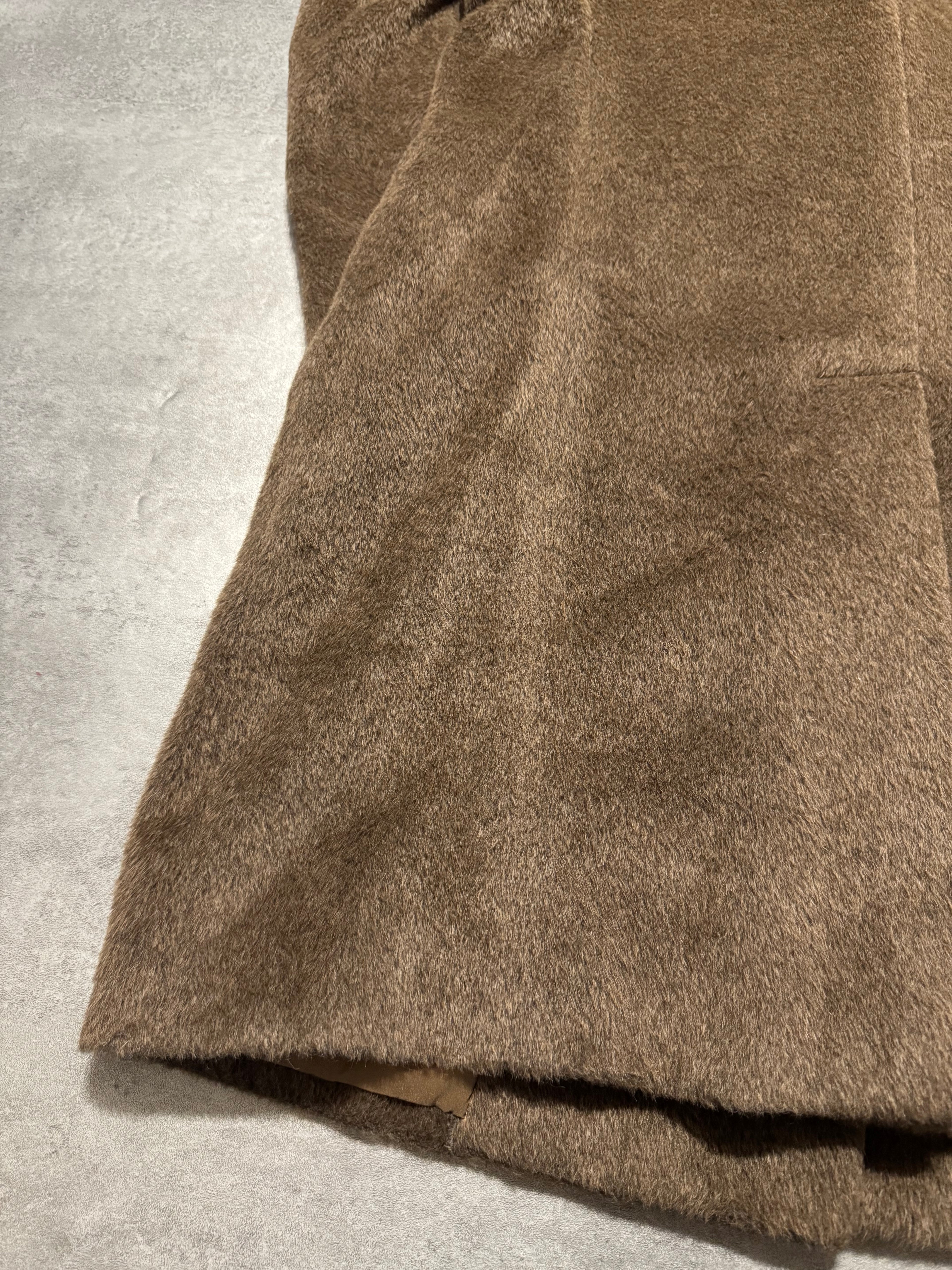 FW2018 Emporio Armani Sartorial Faux Fur Brown Trench Coat