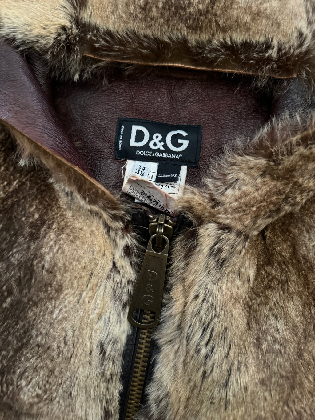2000s Dolce & Gabbana Fur & Leather Brown Hybride Jacket  (M) - 7