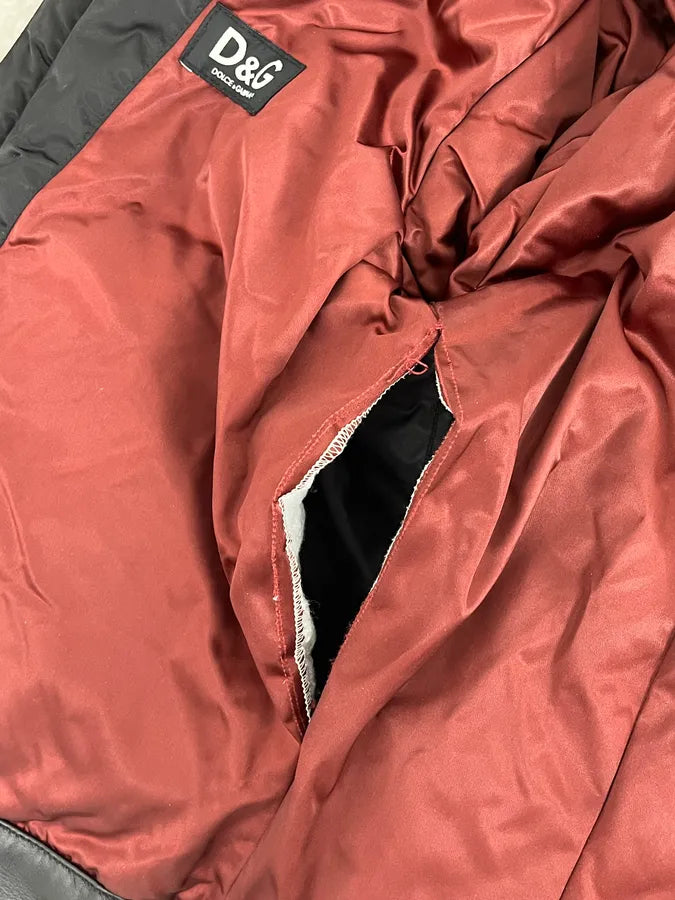 AW2007 Dolce & Gabbana Black Hybrid Nylon Leather Jacket MsADgmT 9