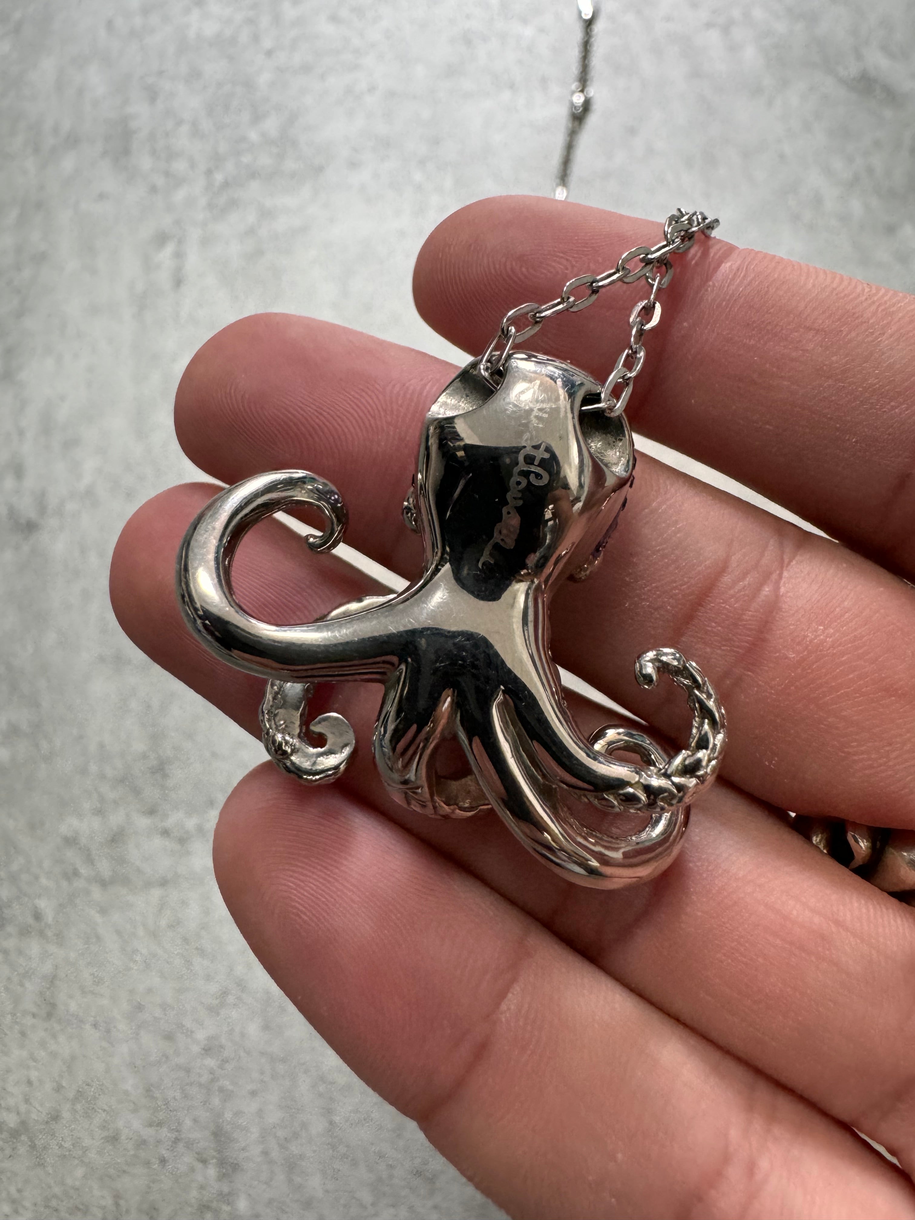 Cavalli Purple Octopus Stainless Steel Necklace