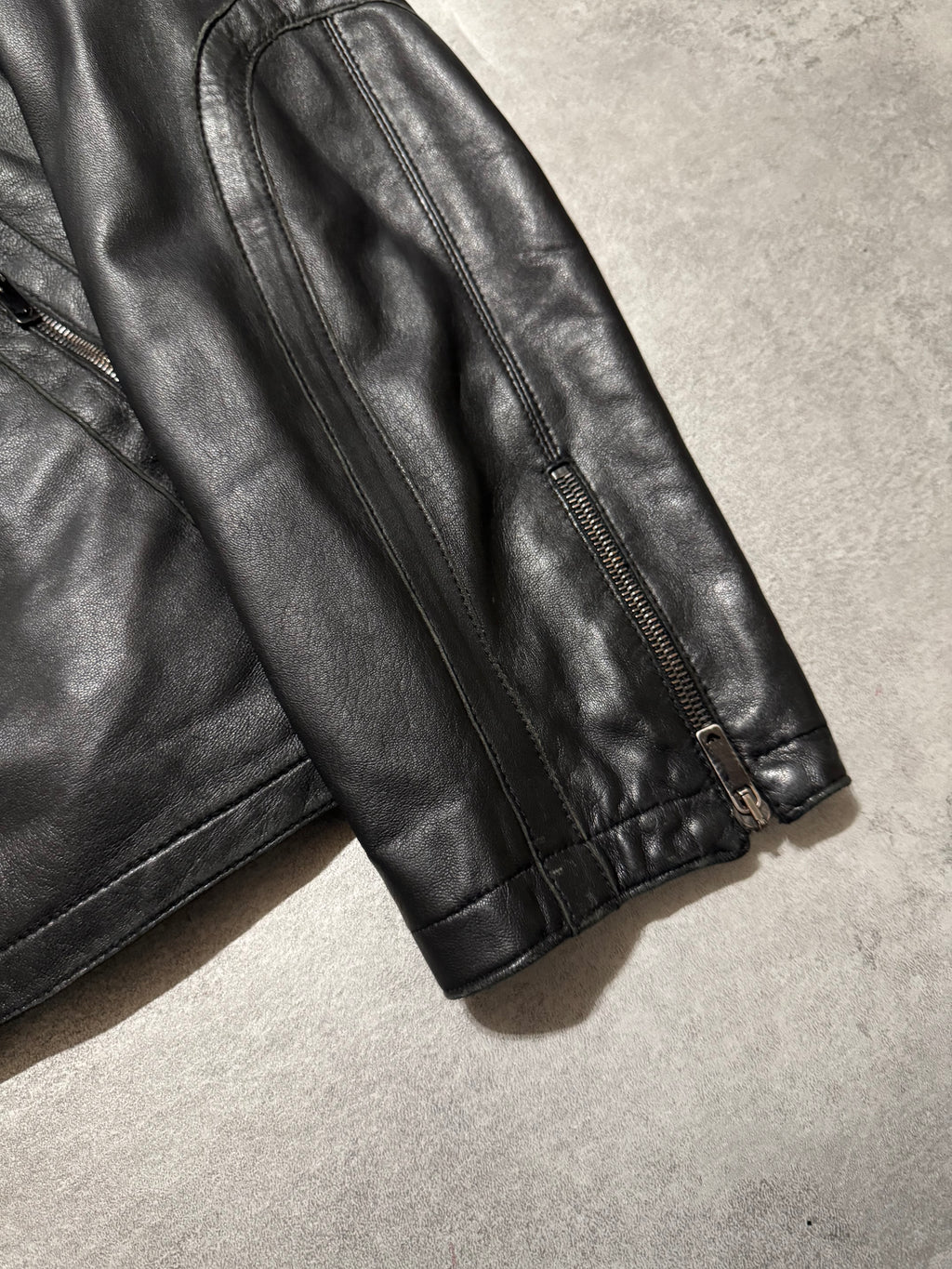 AW2005 Emporio Armani Biker Black Leather Jacket
