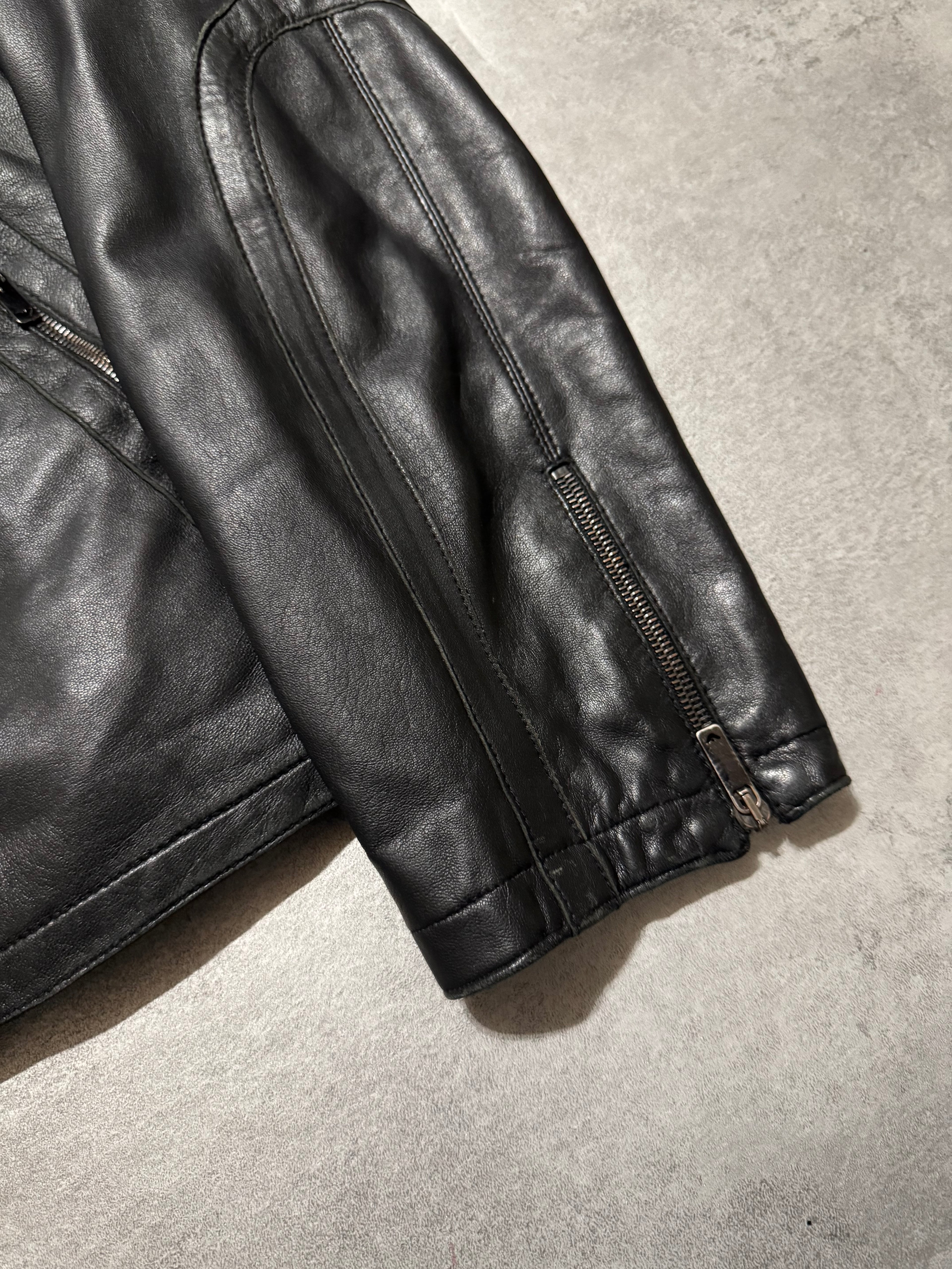AW2005 Emporio Armani Biker Black Leather Jacket