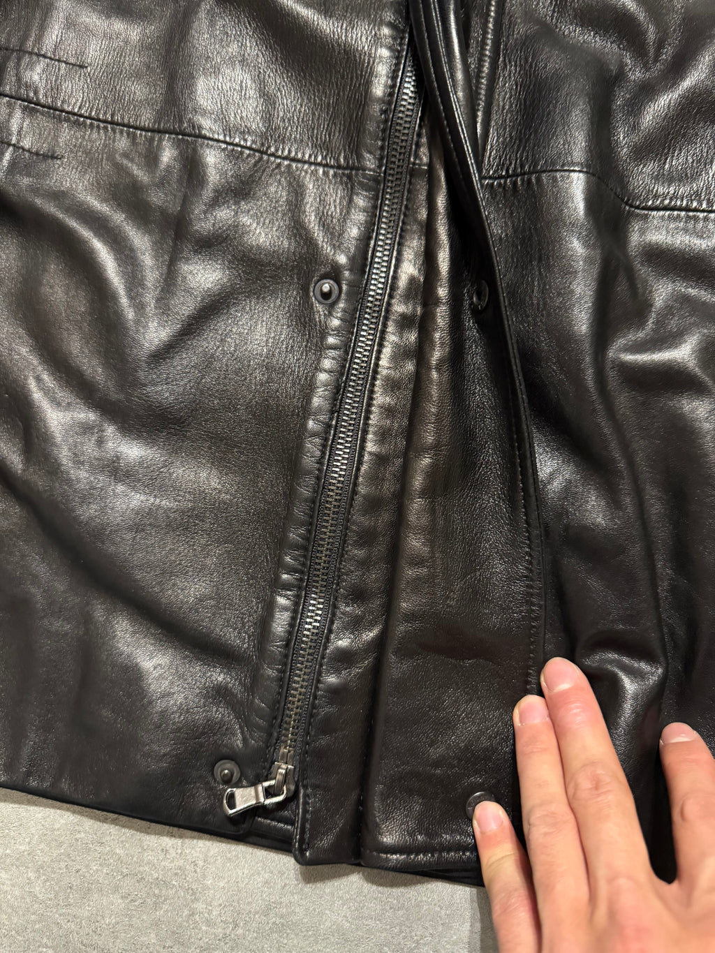 2000s Prada Sample Black Hooded Leather Jacket