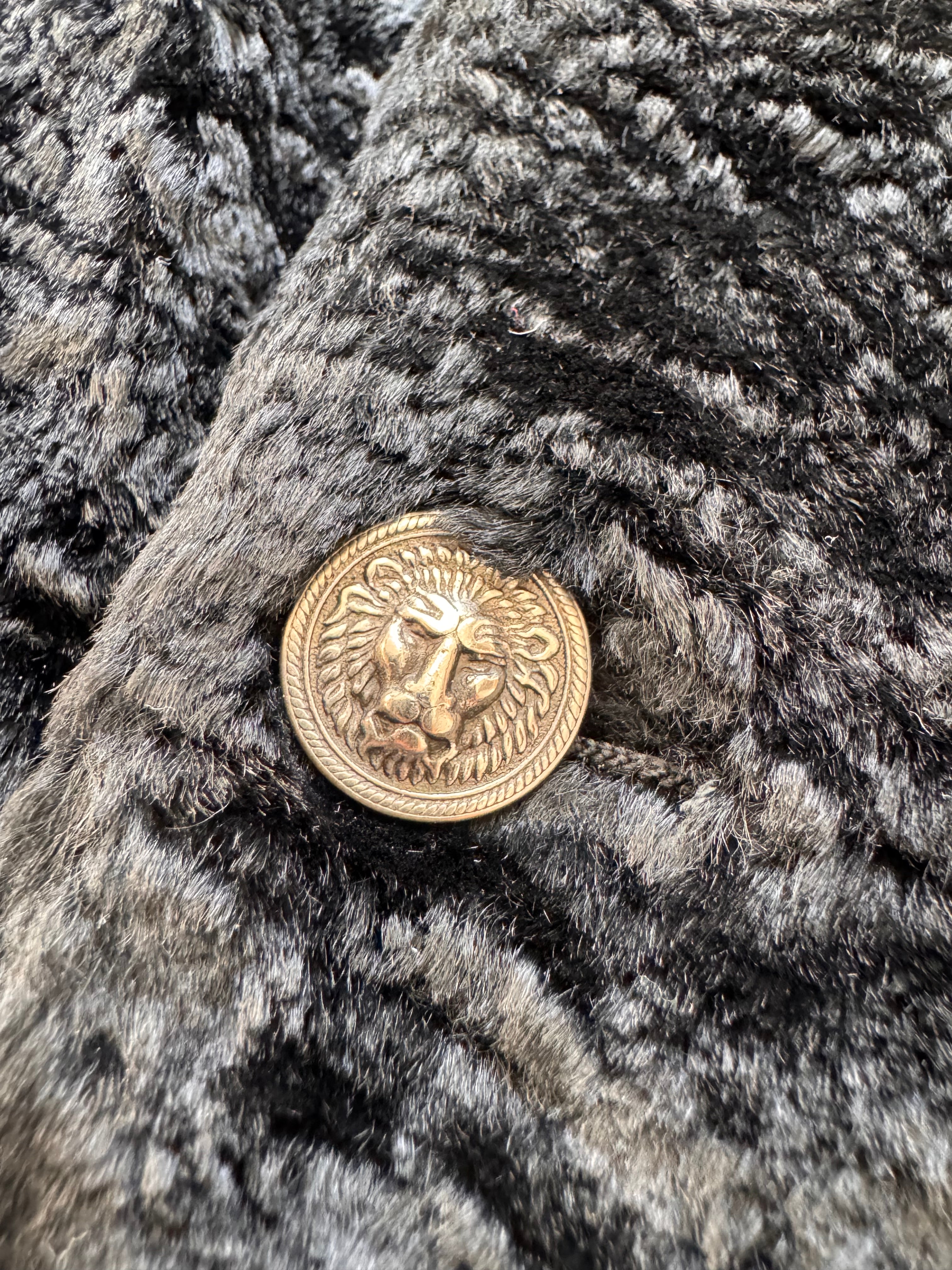 2000s Versace Black Faux Fur Vest