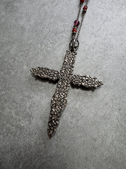 Dolce & Gabbana Fantasy Red Cross Pendant Necklace (OS)