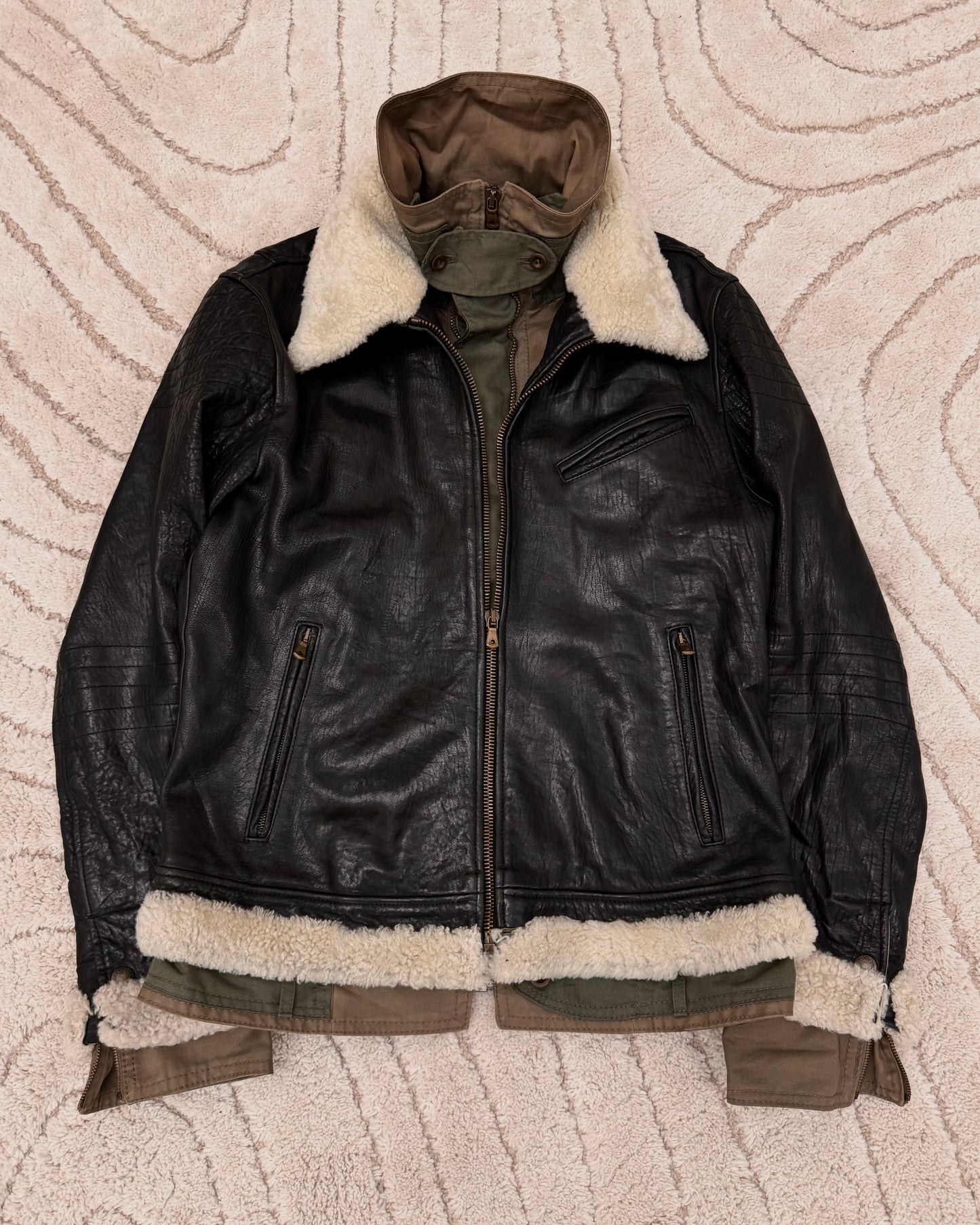 FW2005 Dolce & Gabbana Heavy Shearling Army Combat Jacket (M/L)