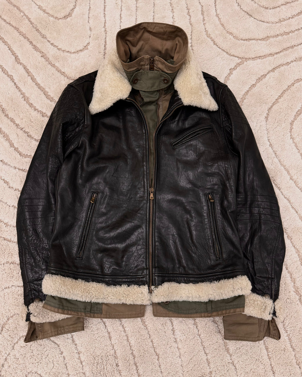 FW2005 Dolce & Gabbana Heavy Shearling Army Combat Jacket