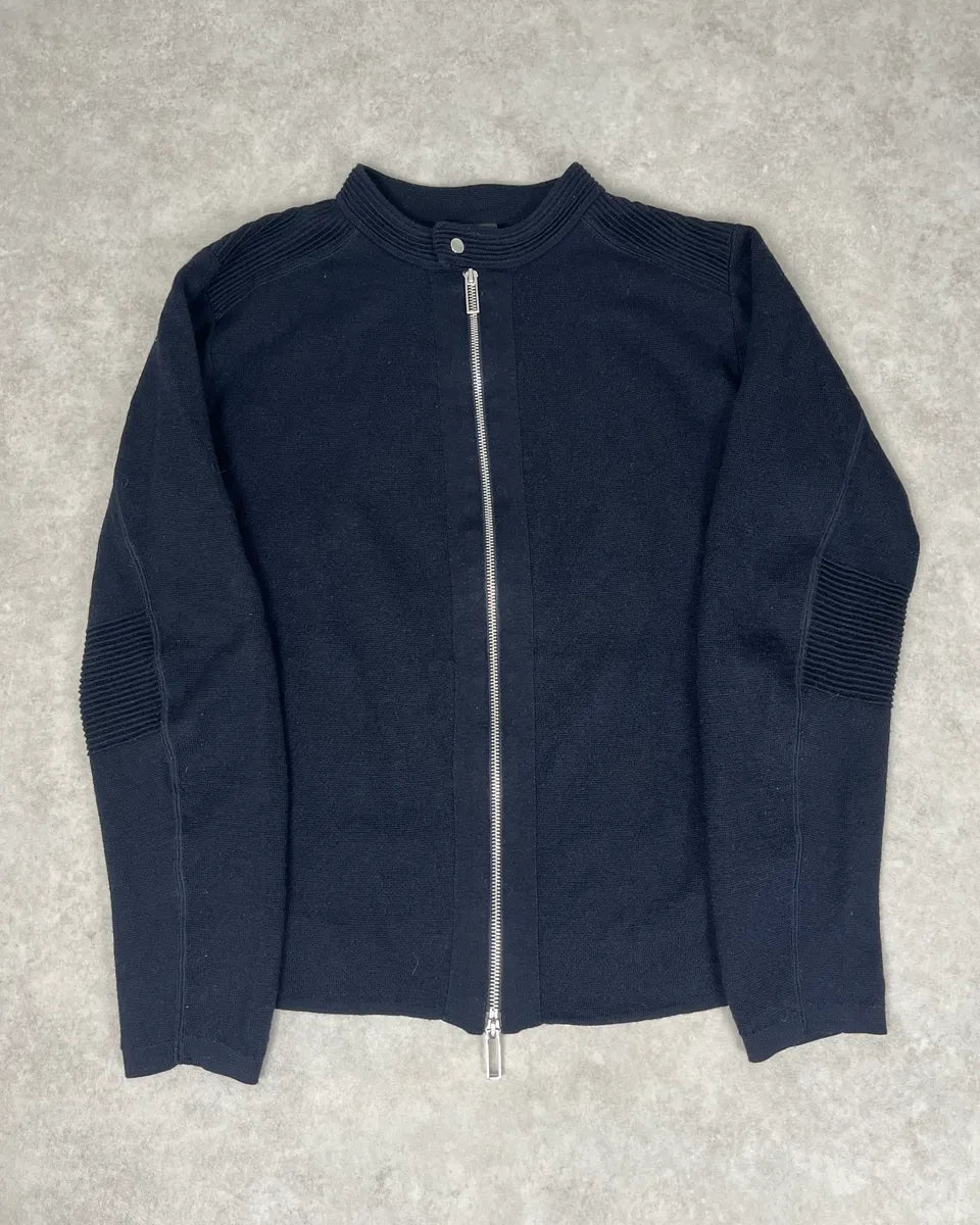 Emporio Armani Dark Navy Knit Zip Jacket TMeWEKO 0