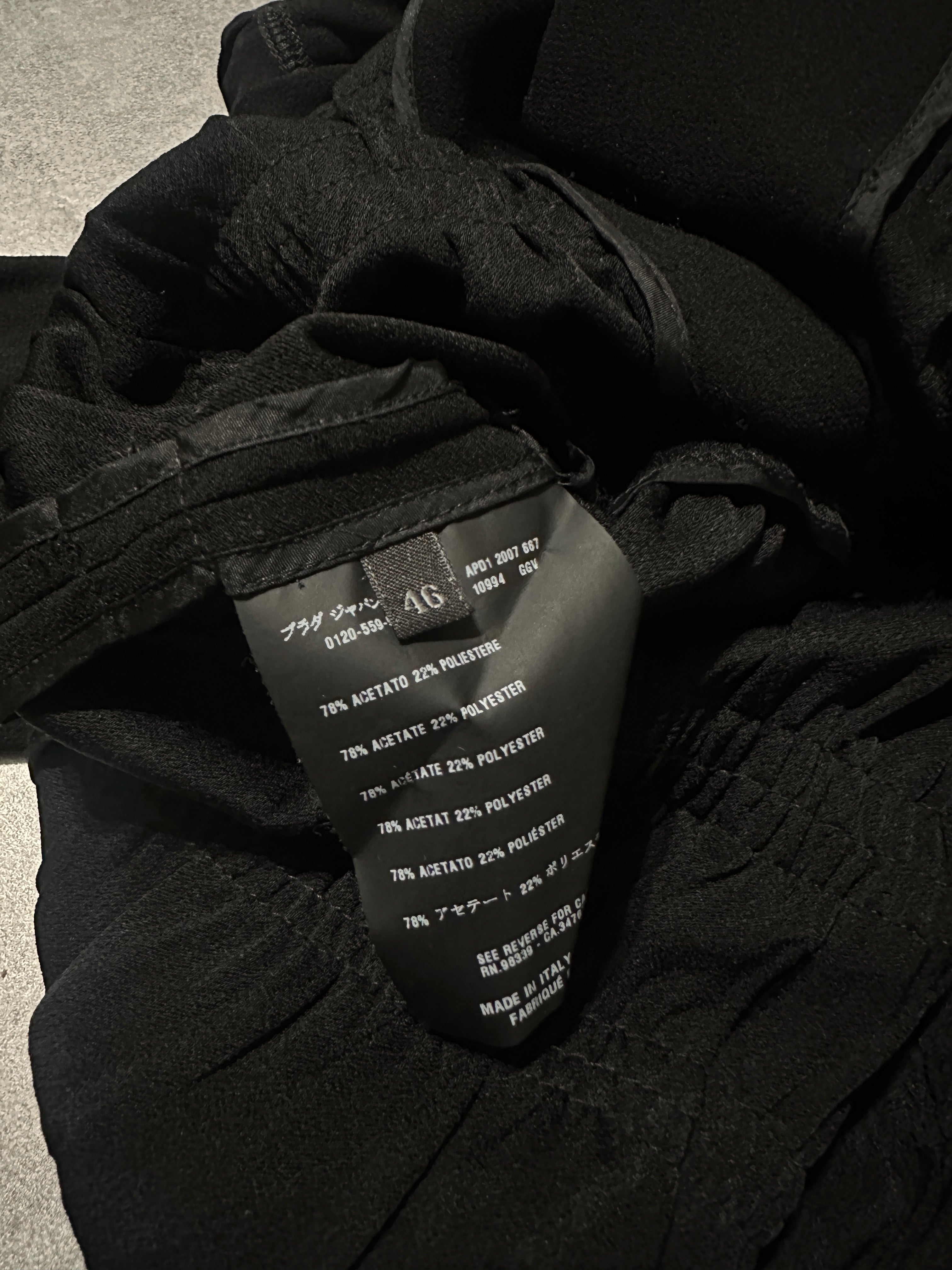 SS2007 Prada Black Pleats Shirt