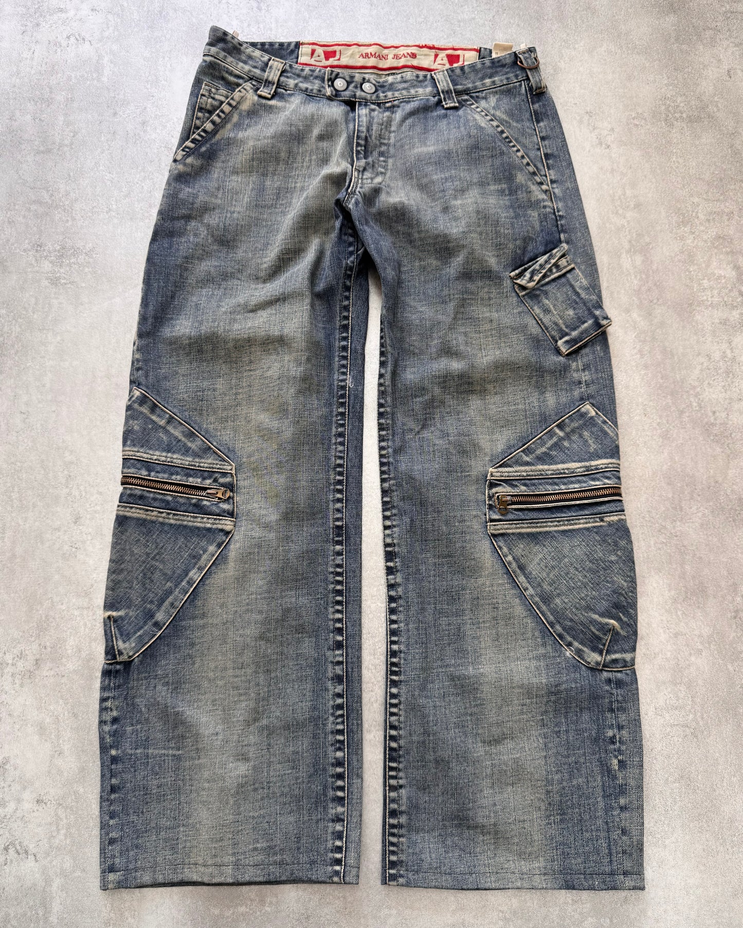 2000s Armani Cargo Wide Denim Jeans (M/L)