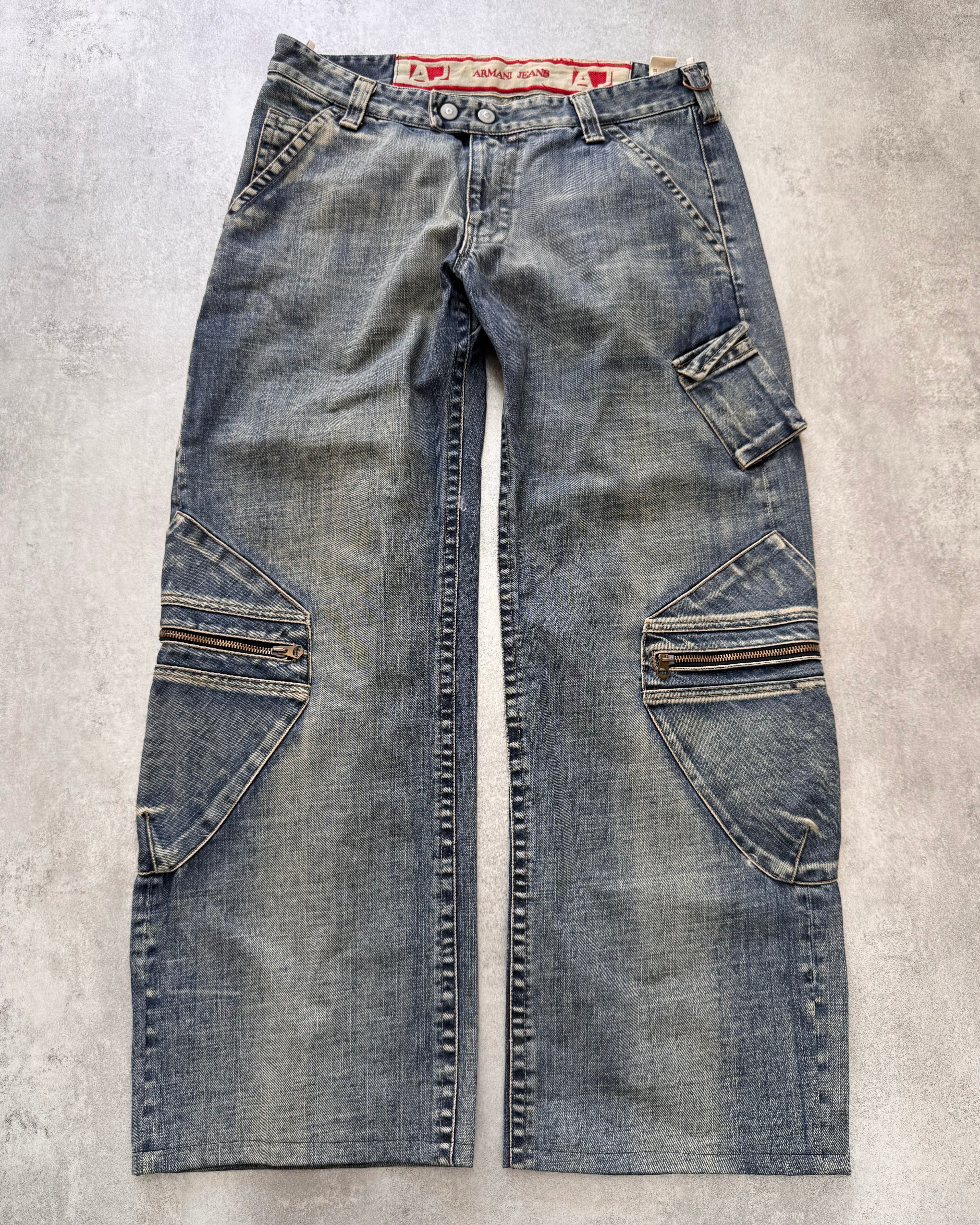 2000s Armani Cargo Wide Denim Jeans