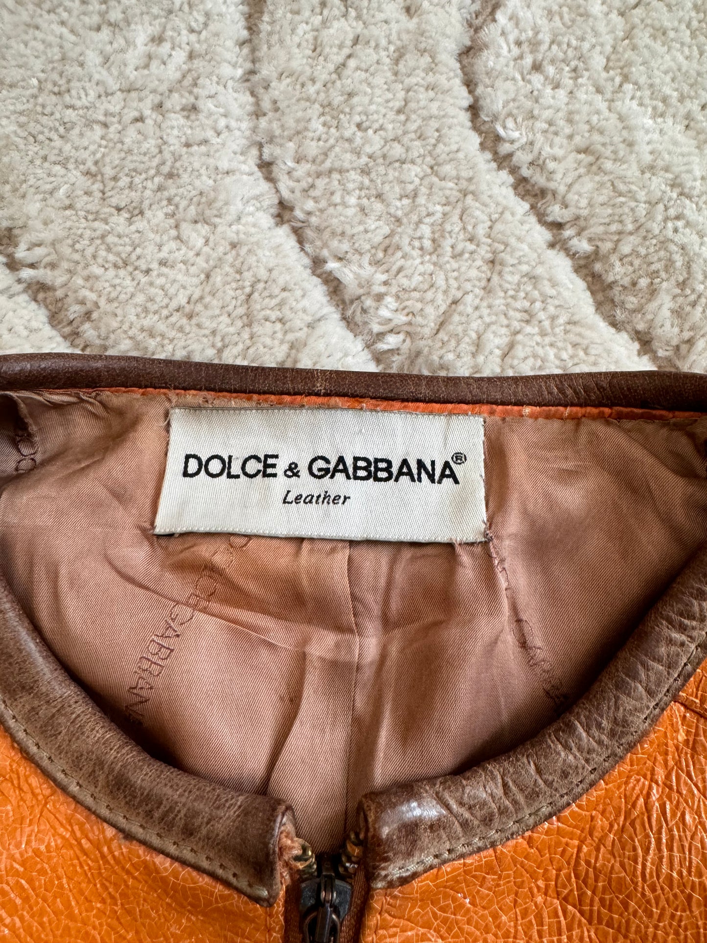 1990s Dolce & Gabbana Biker Leather Jacket (S/M)