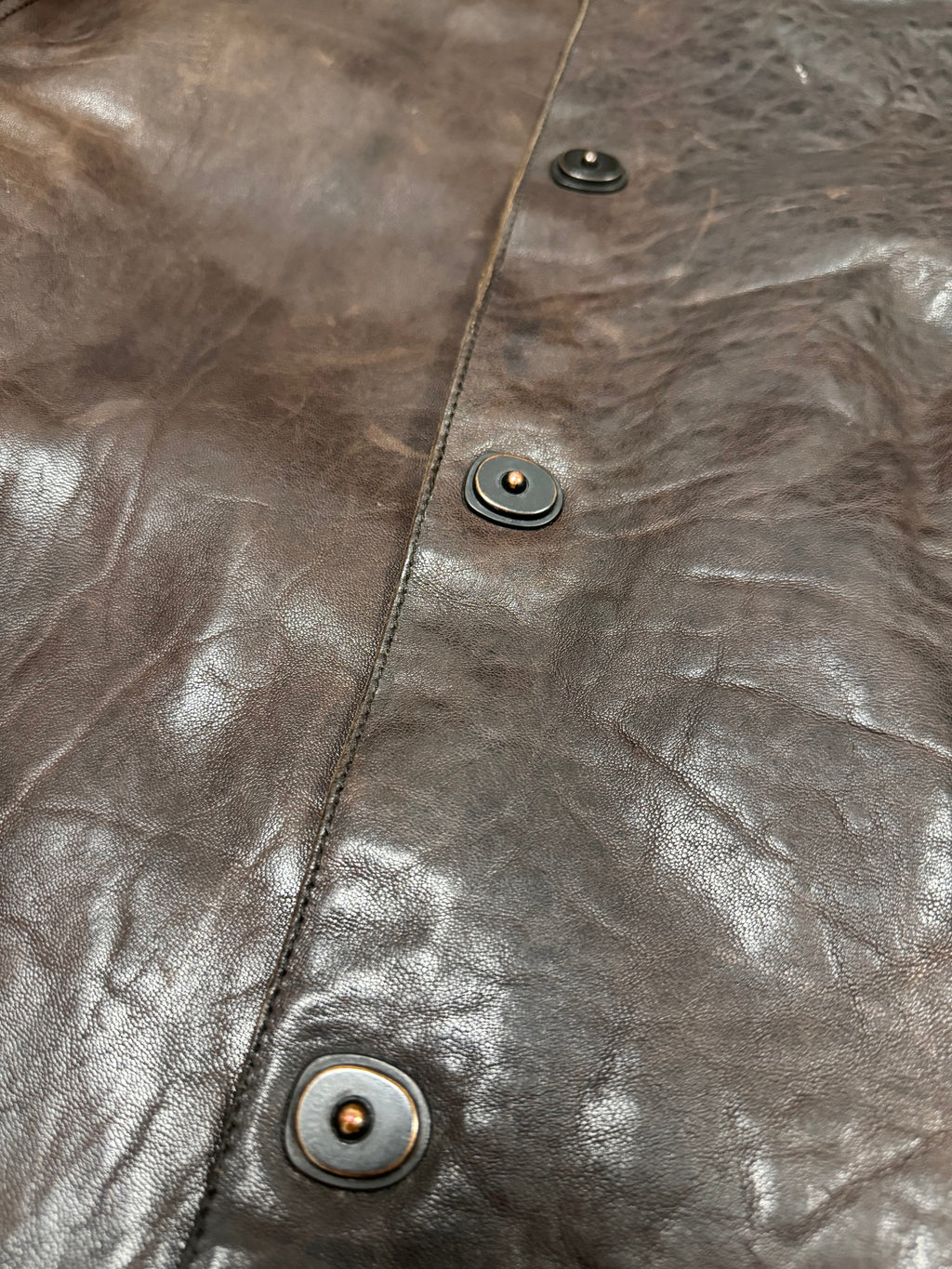 FW2006 Emporio Armani Brut Leather Bomber Jacket (M/L)