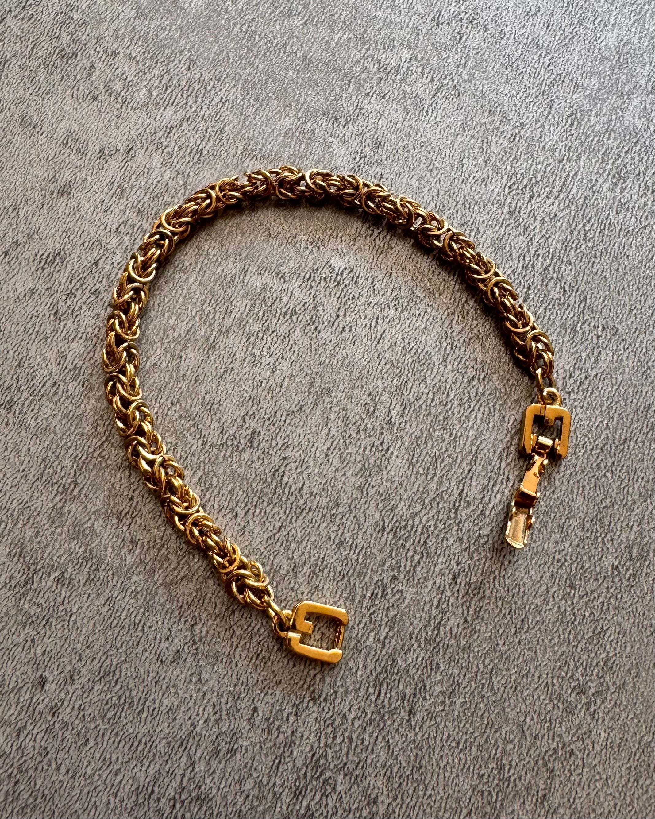 1980s Givenchy Byzantine Royal Golden Chain Link Bracelet
