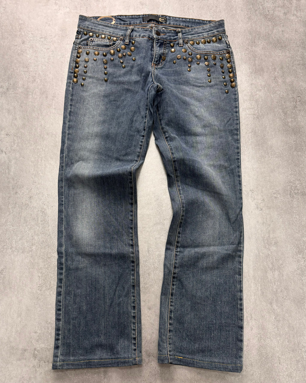 SS2008 Cavalli Studded Sun Faded Denim Jeans