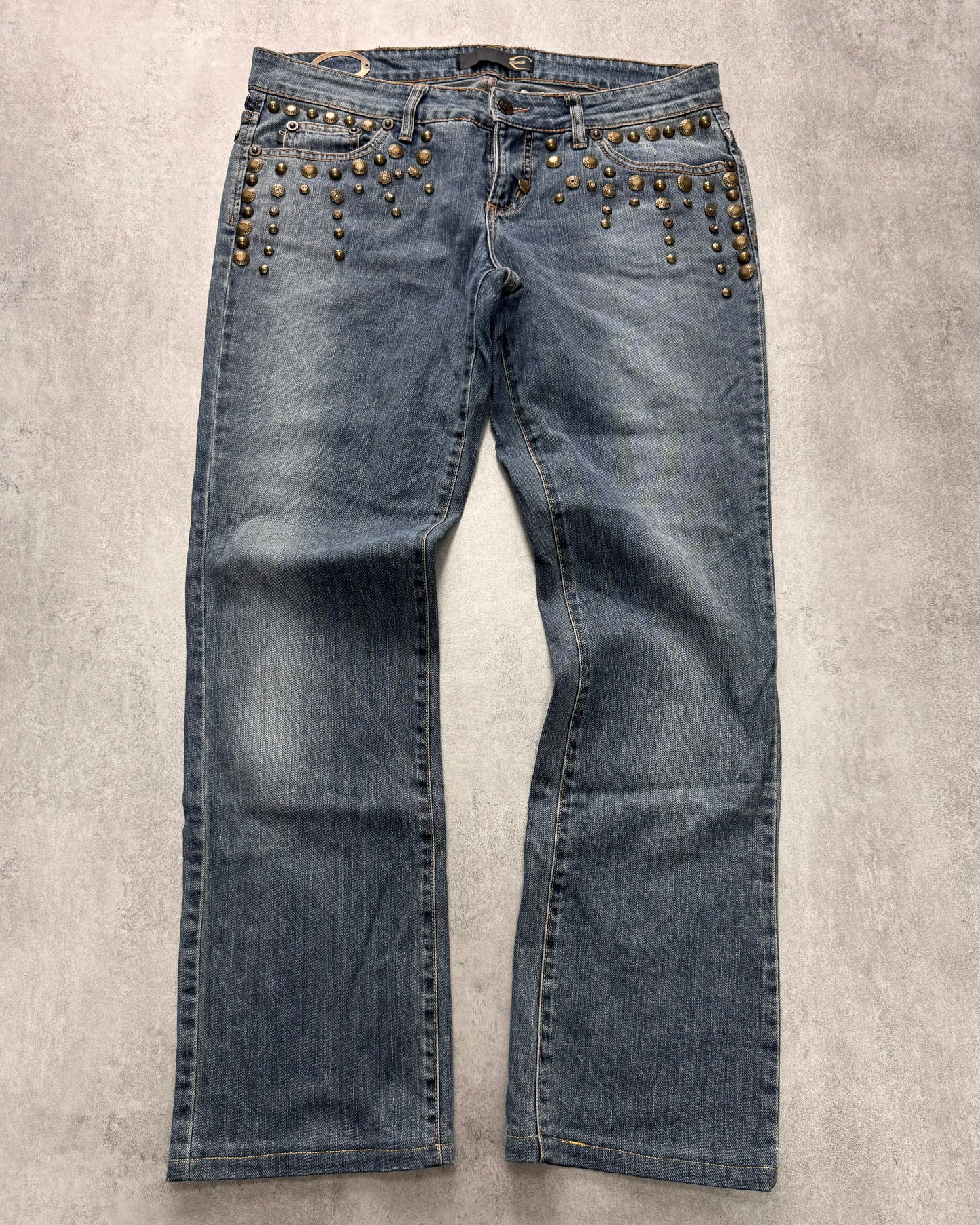 SS2008 Cavalli Studded Sun Faded Denim Jeans (M)