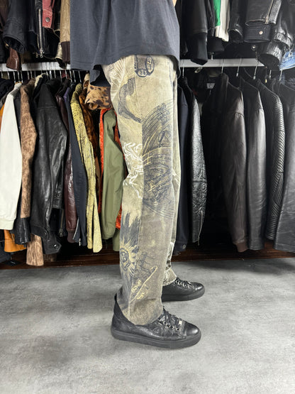 AW2003 Cavalli Zodiac Astrology Imperial Olive Pants (S)