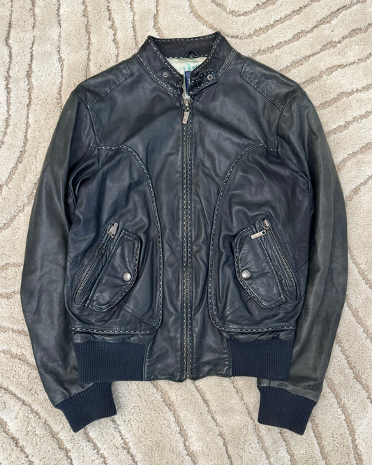 2000s Jean Paul Gaultier Leather Bomber Jacket (S/M)