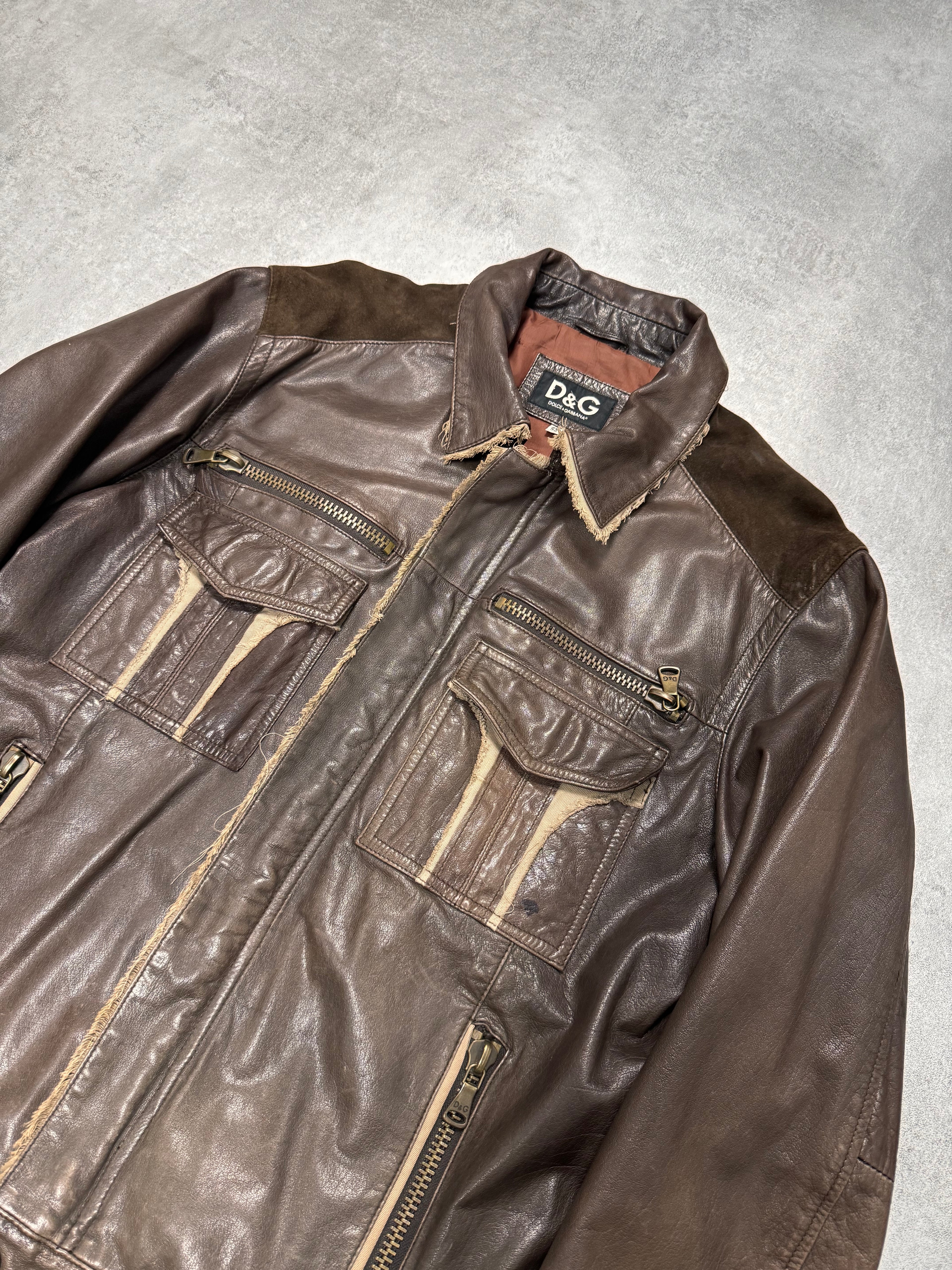 Dolce & Gabbana Multi-Layer Leather Jacket