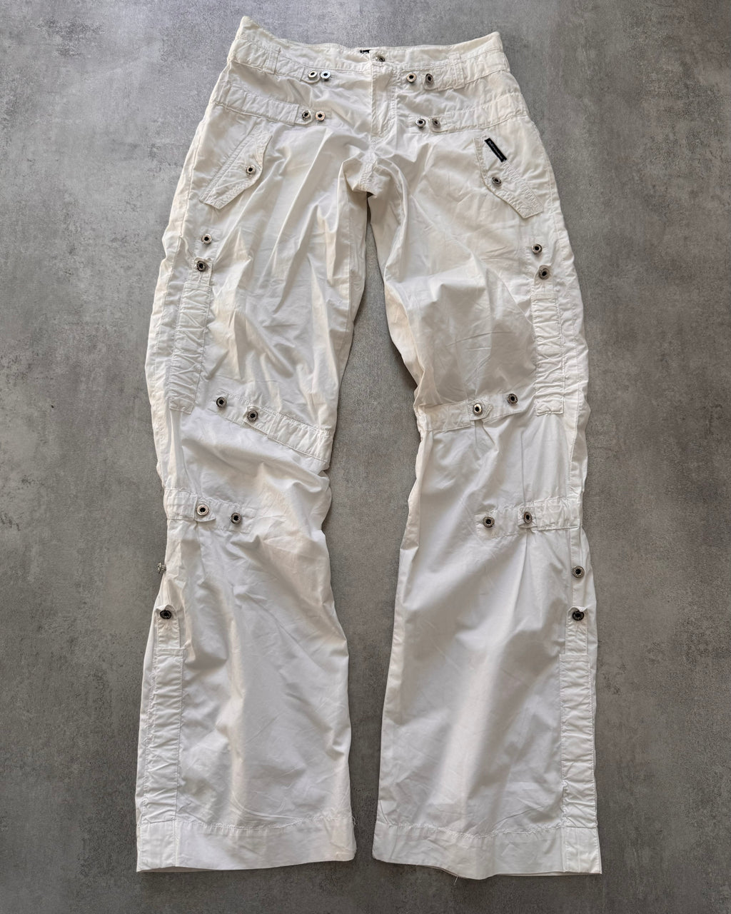 SS2004 Dolce & Gabbana Soft White Cargo Flared Pants