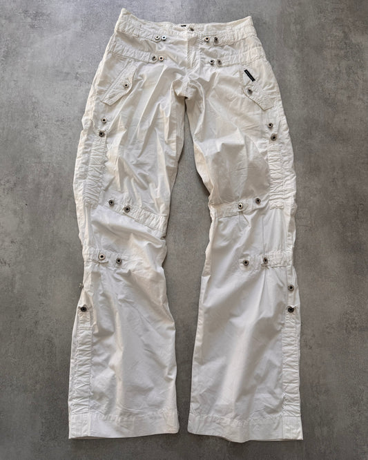 SS2004 Dolce & Gabbana Soft White Cargo Flared Pants (S)